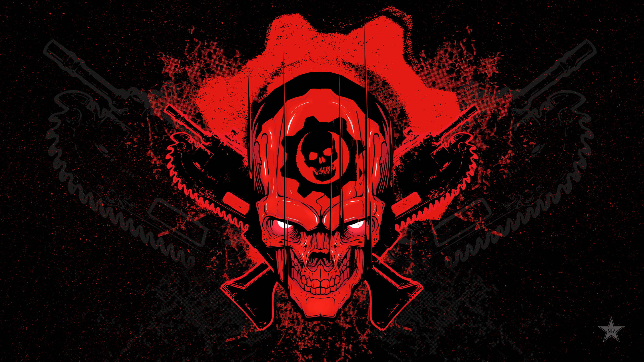 Gears Of War Black And Red Gaming Wallpaper