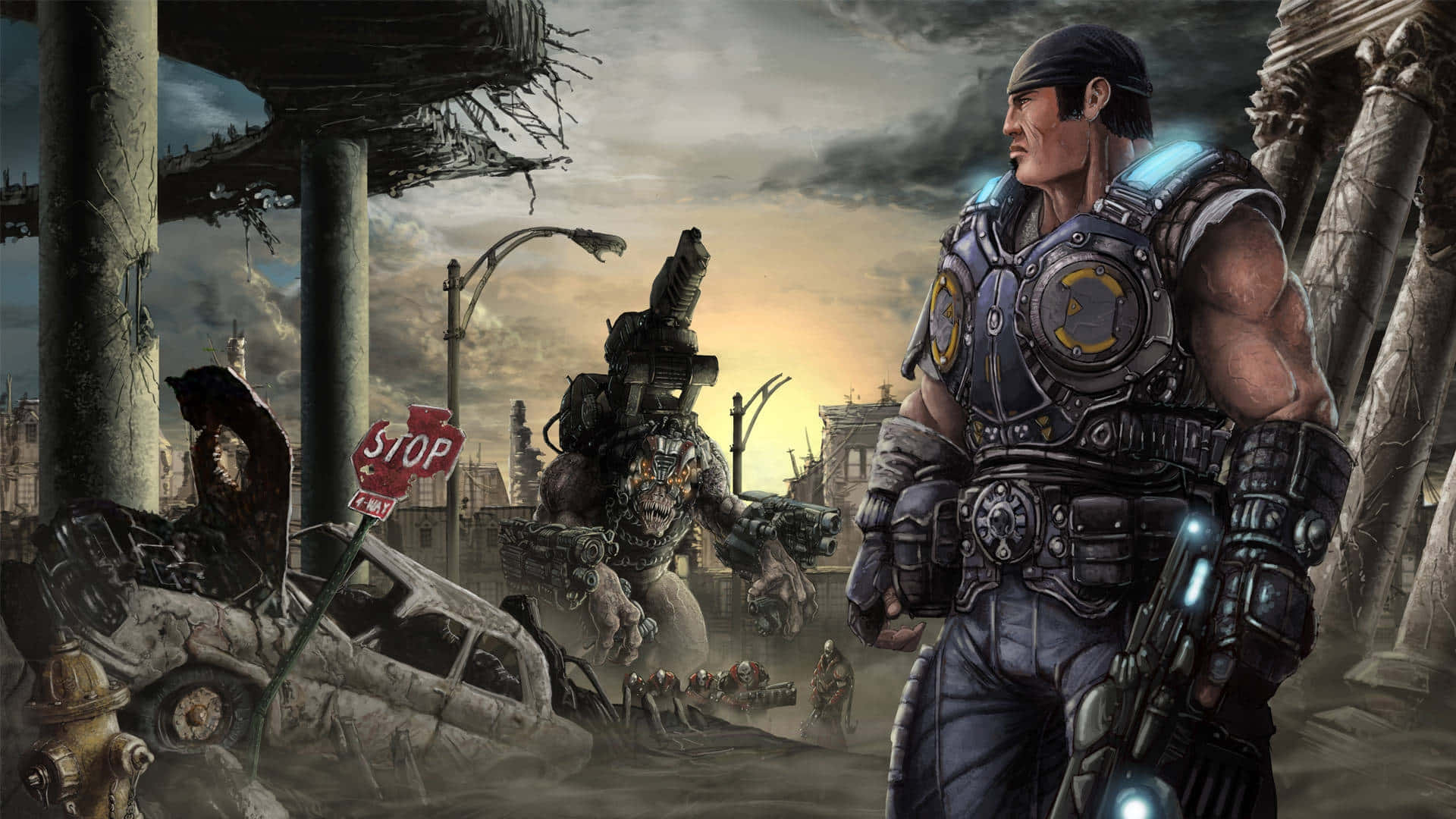 Gearsof War3 Battle Scene Wallpaper