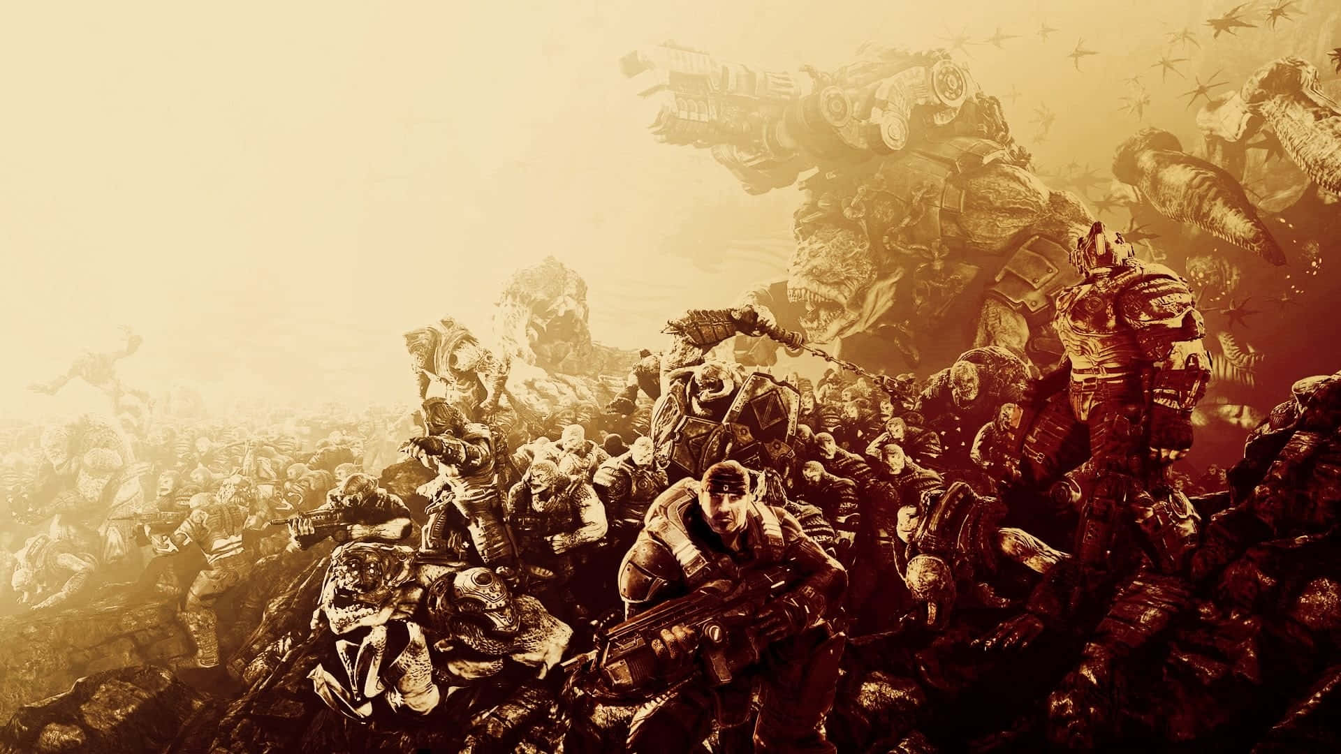 Gearsof War3 Epic Battle Artwork Wallpaper