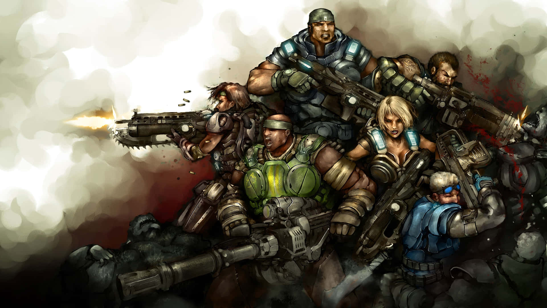 Gearsof War3 Teamin Combat Wallpaper
