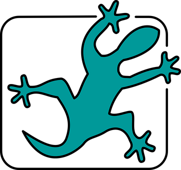 Gecko Silhouette Black Background PNG