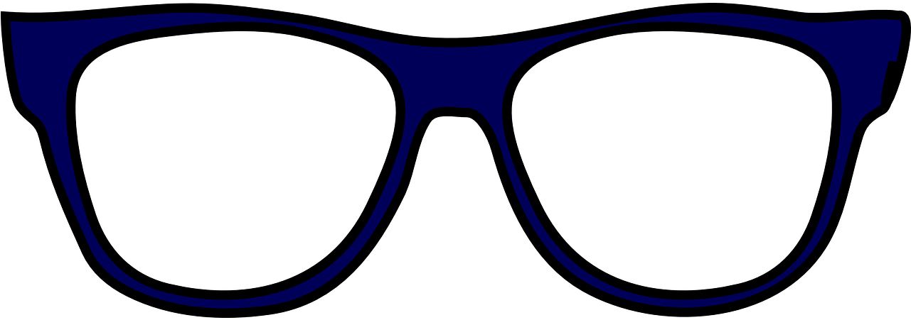 Geeky Blue Eyeglasses Vector PNG