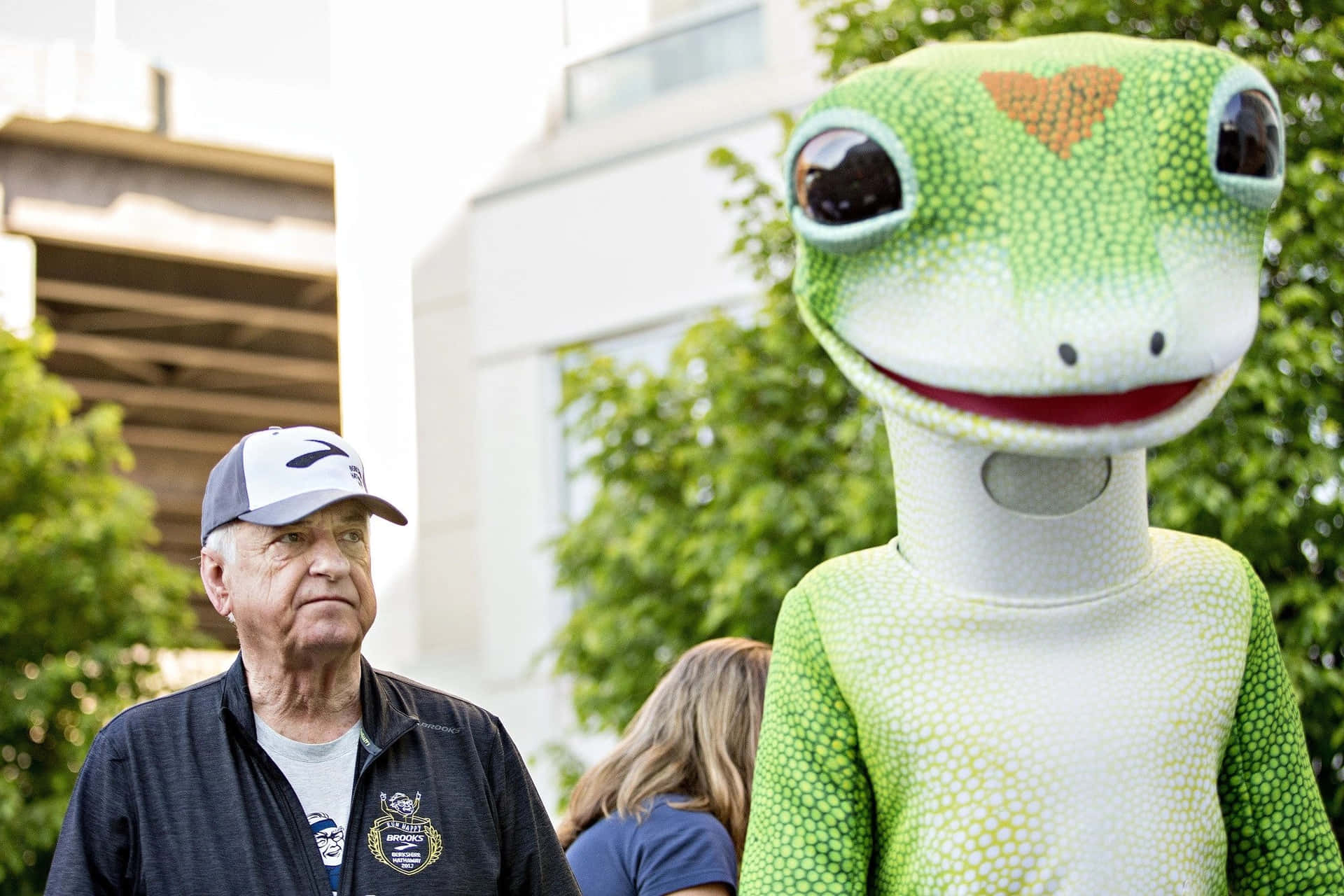 Caption: Geico Insurance Mascot in Natural Setting