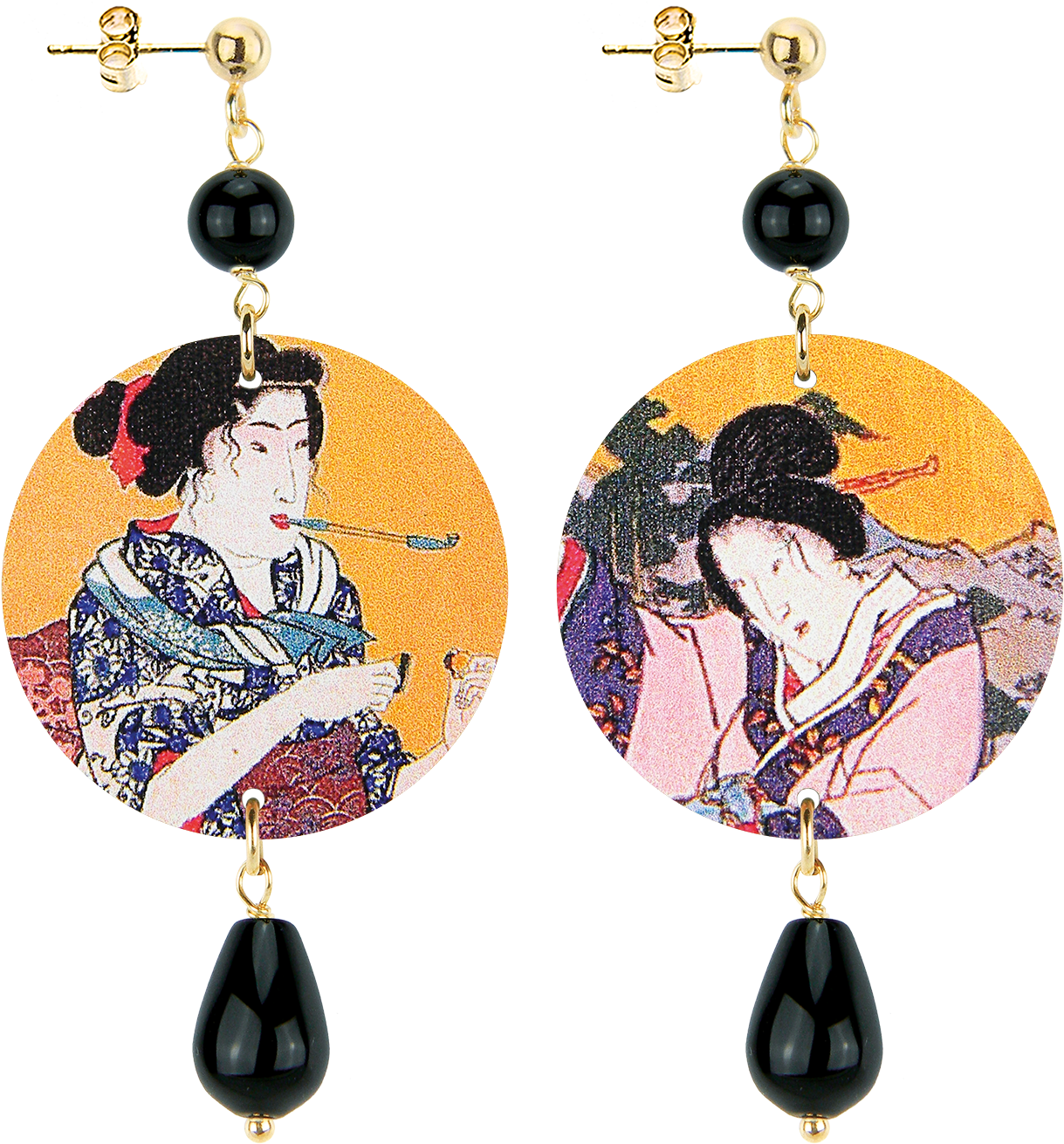Geisha Art Earrings PNG