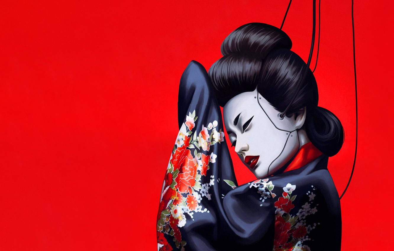 Geisha Marionette Puppet Wallpaper