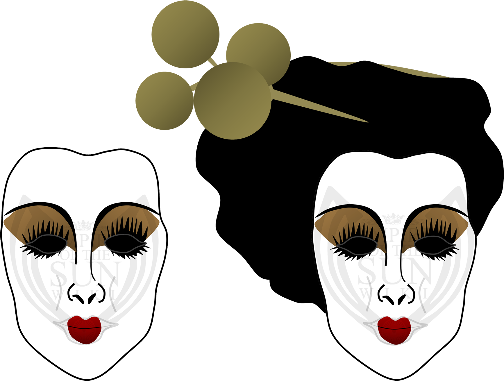 Geisha Traditional Makeupand Hairstyle PNG