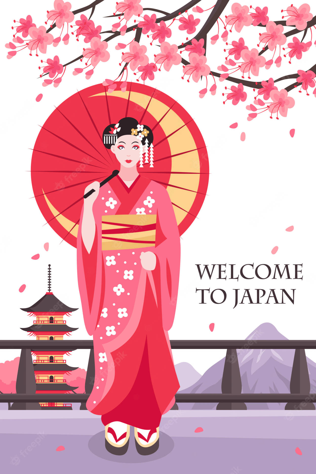 Geisha Velkommen Til Japan Wallpaper