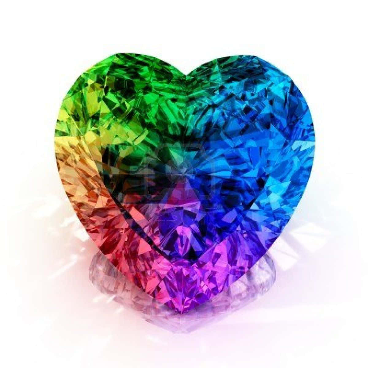 Rainbow Heart Shaped Diamond