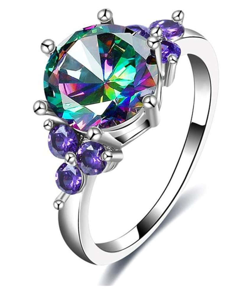 A Purple And Purple Ring With A Purple Stone