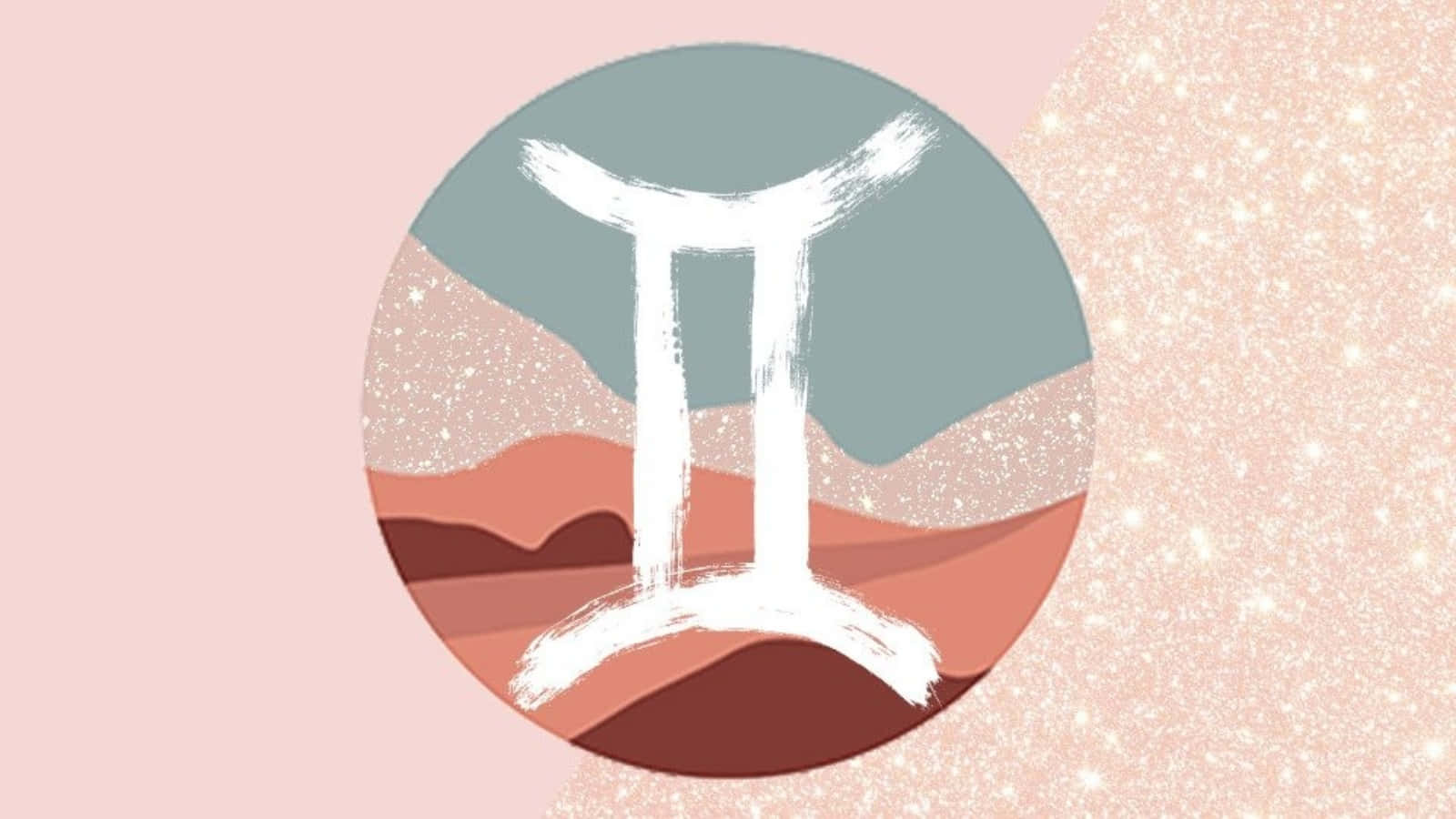 A White And Pink Zodiac Sign With A Pink Background