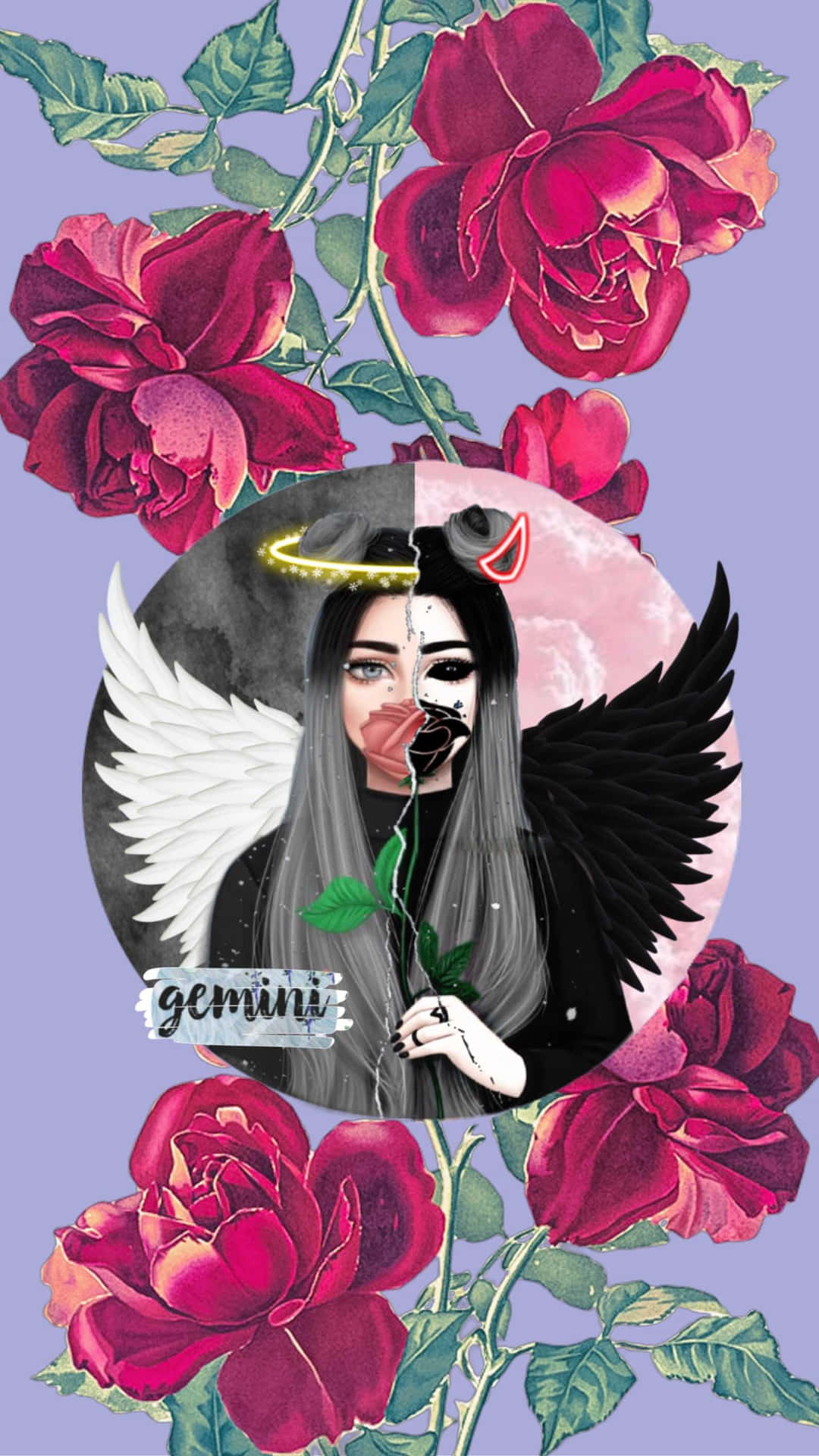 Gemini Angel Devil Aesthetic.jpg Wallpaper