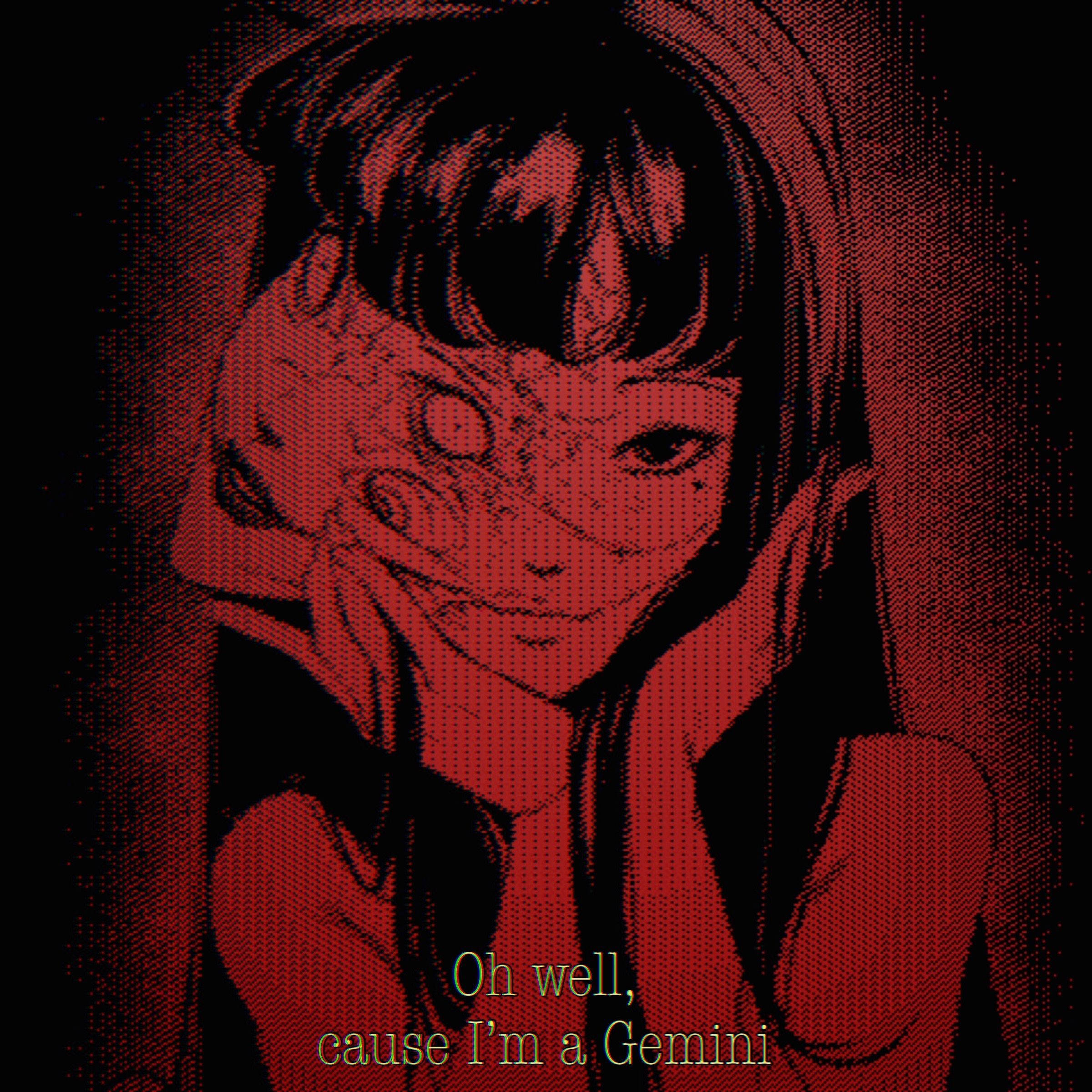 Gemini Anime Girl Grunge PFP Wallpaper