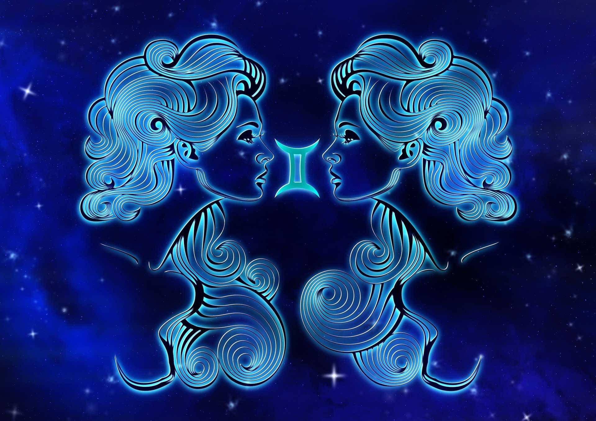 Gemini Celestial Twin Girls Wallpaper