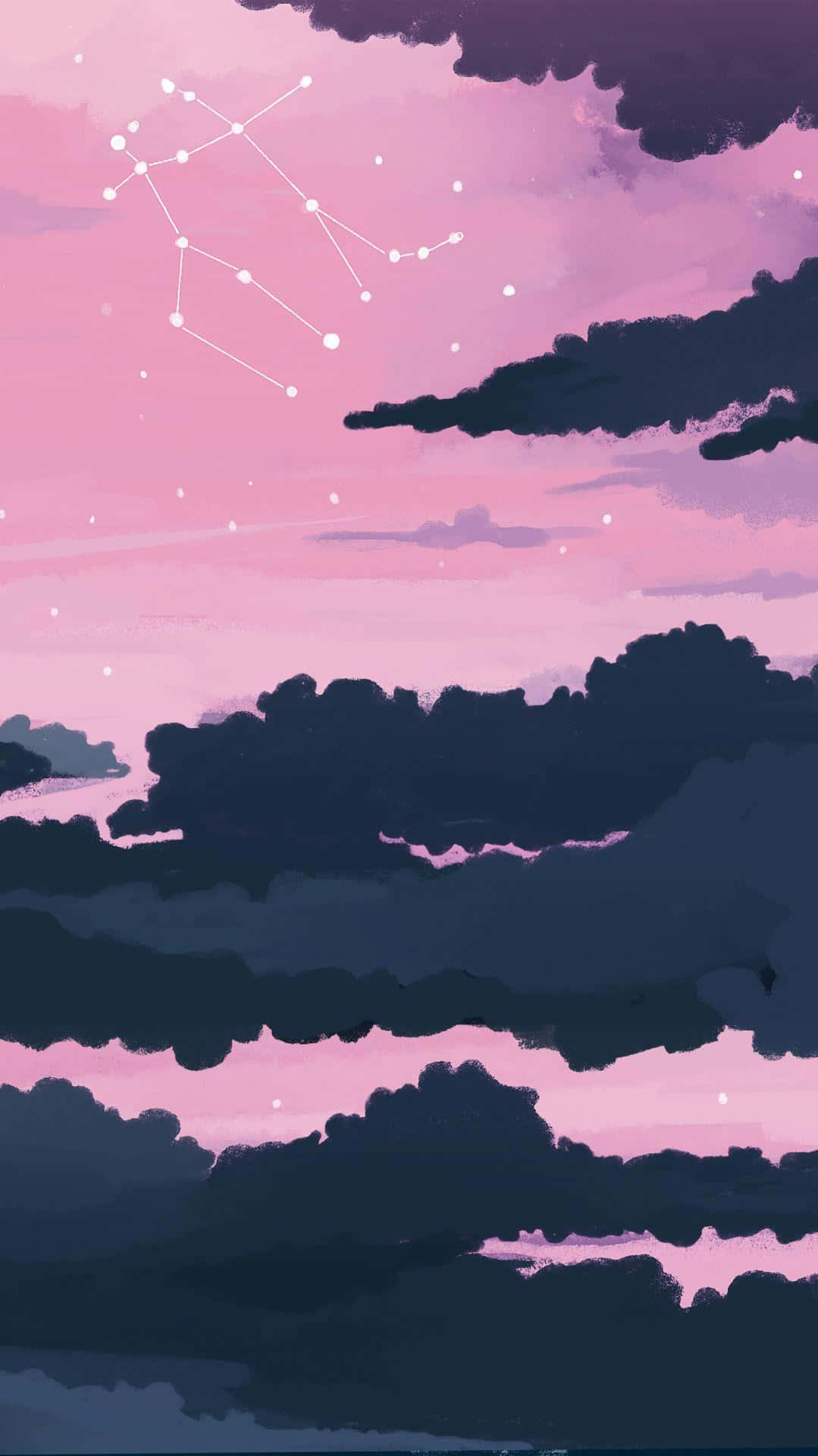 Gemini Constellation Pink Sky Wallpaper