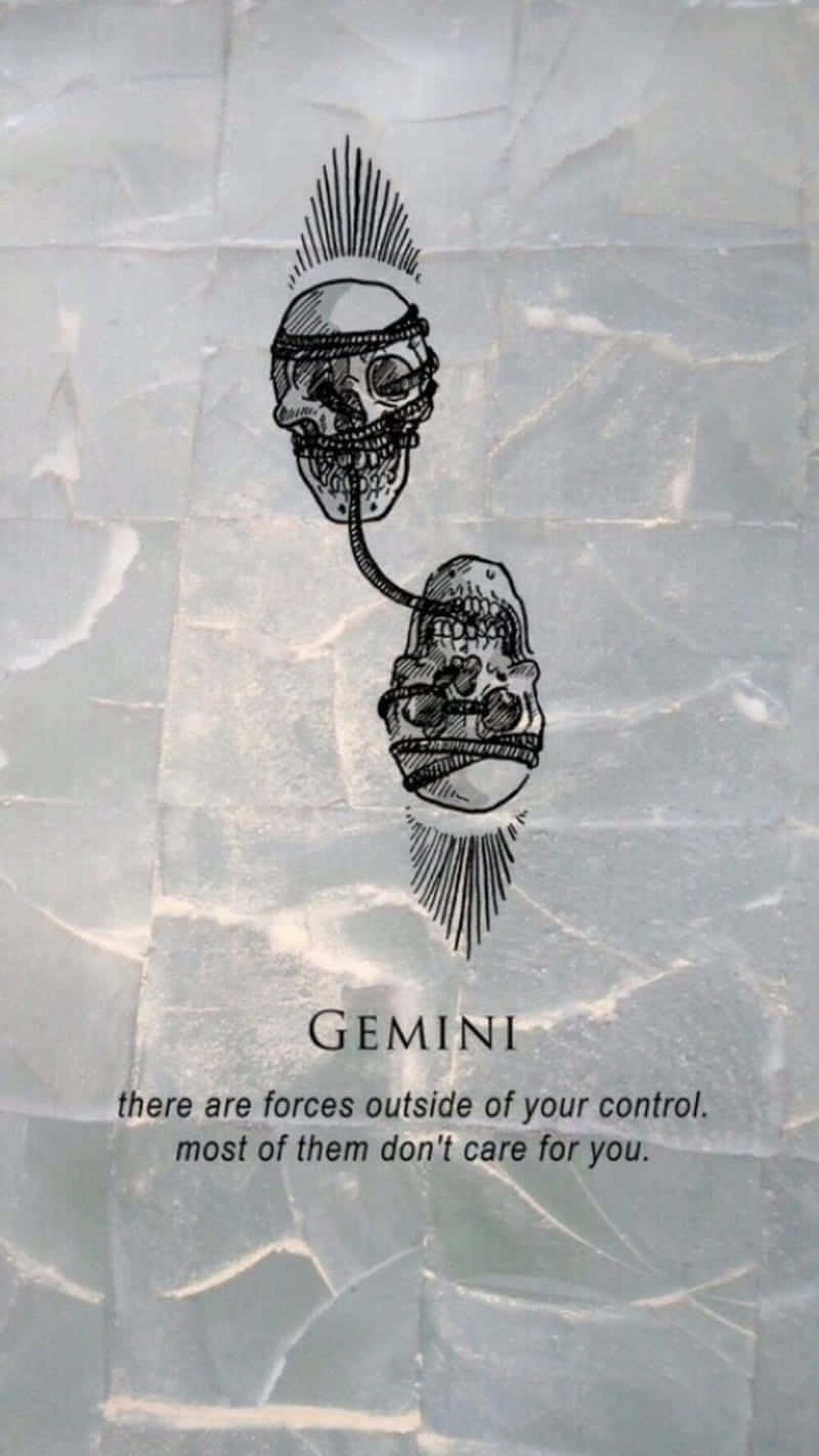 Gemini Skulls Aesthetic Quote Wallpaper