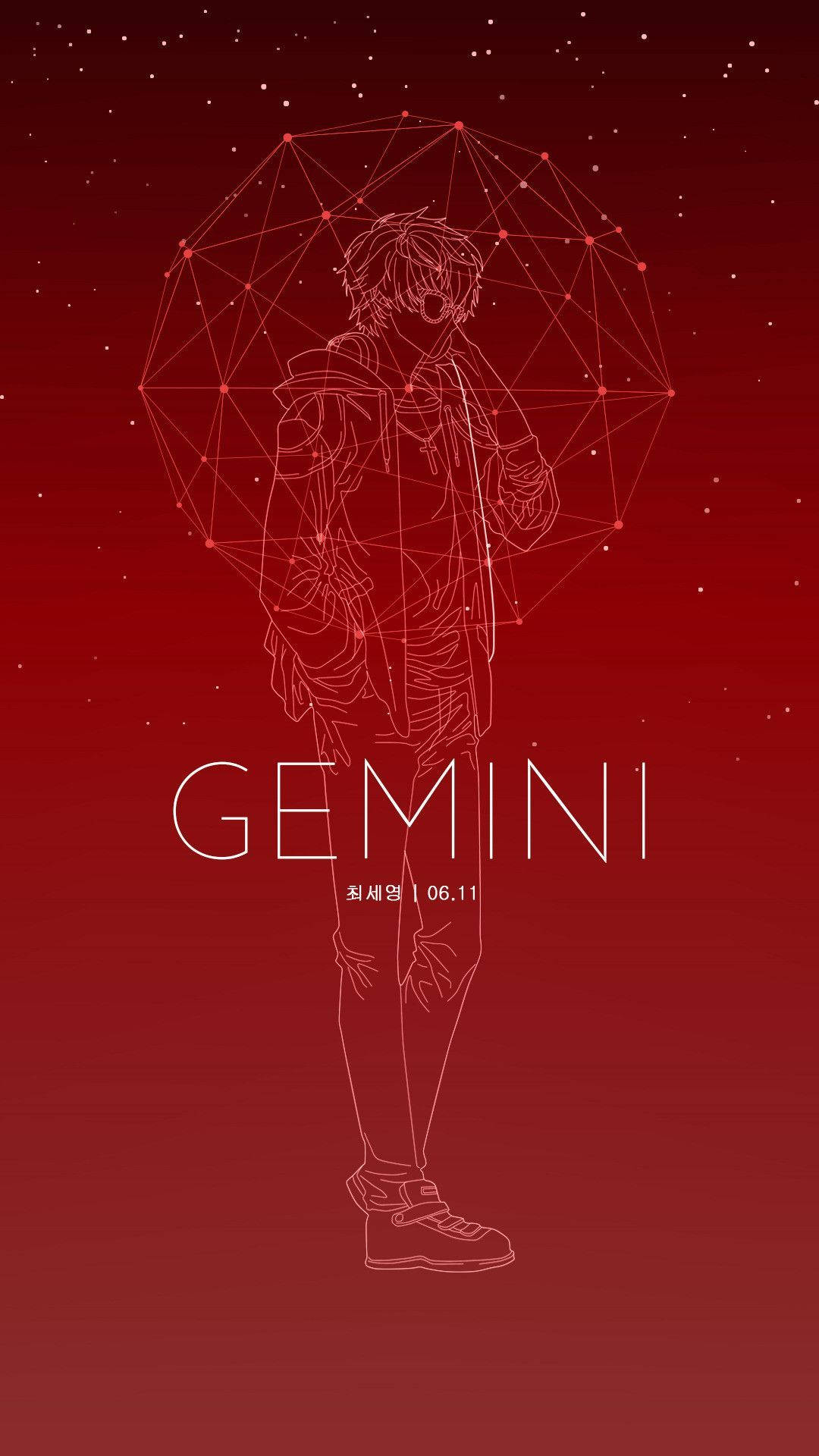 Gemini Starry Red Background