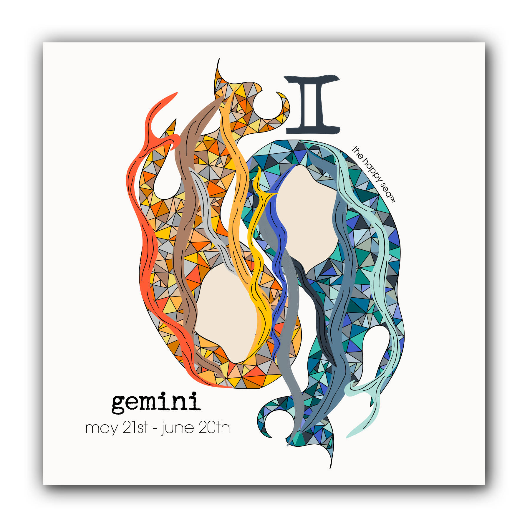 Gemini Zodiac Abstract Art Background
