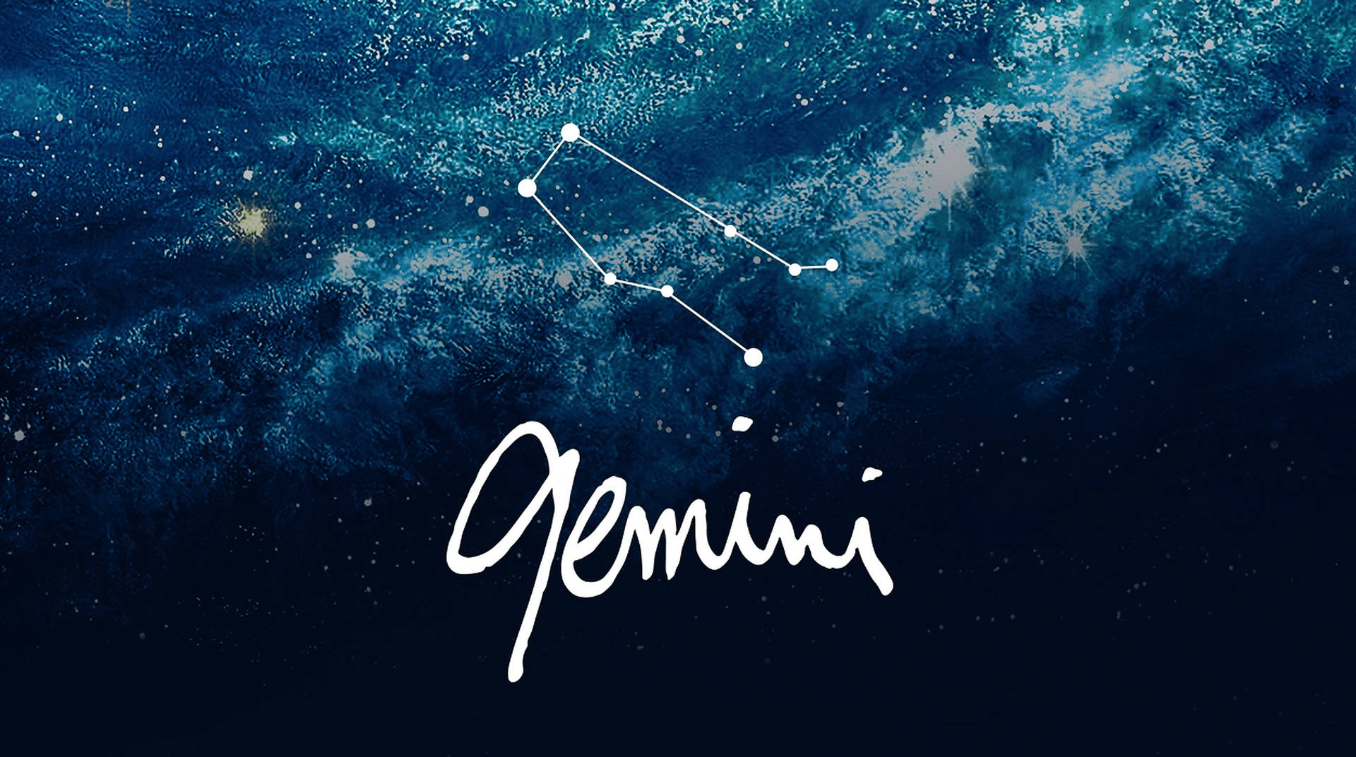 Gemini Zodiac Blue Gradient Space