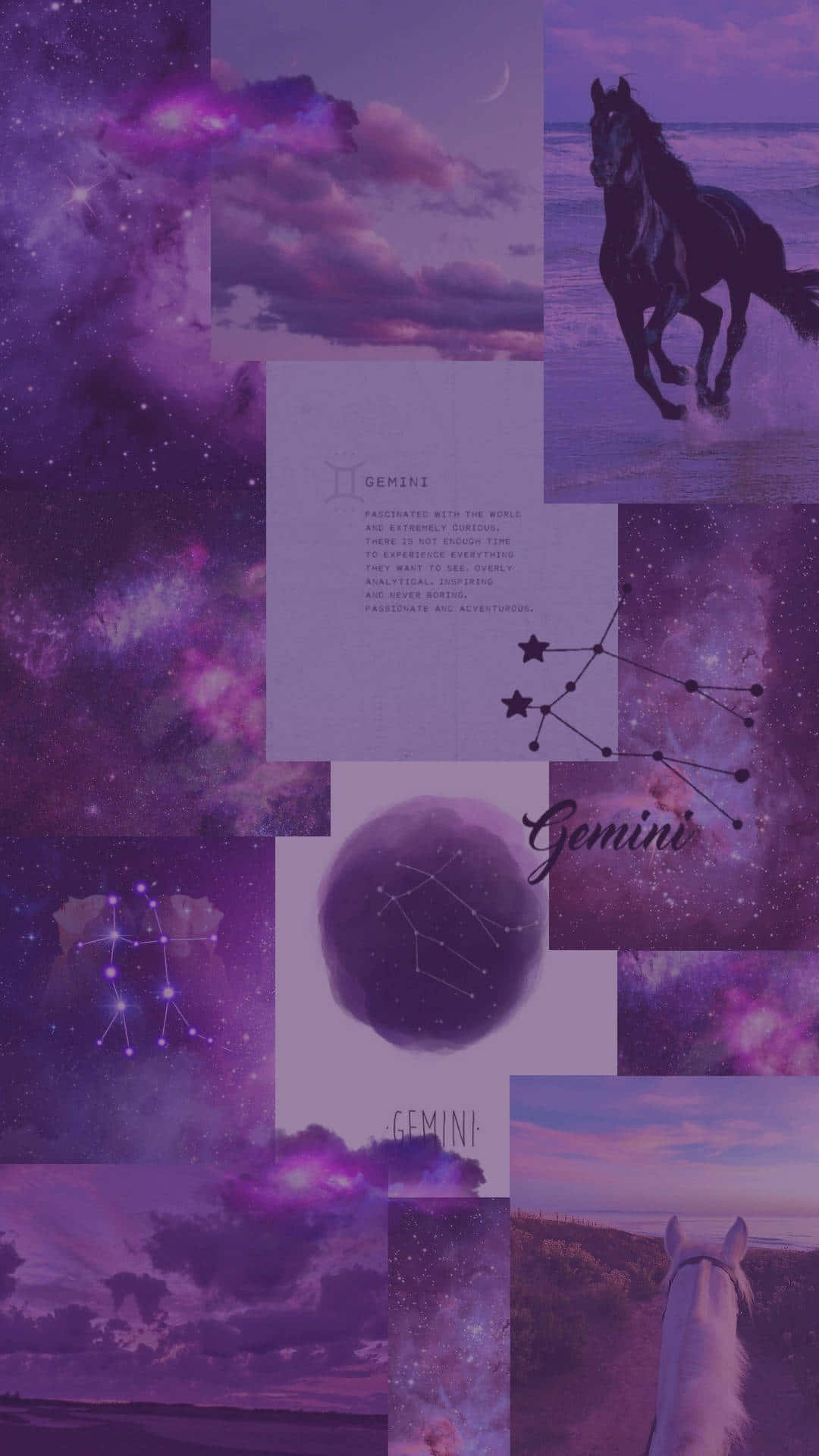 Gemini Zodiac Collage Aesthetic Wallpaper