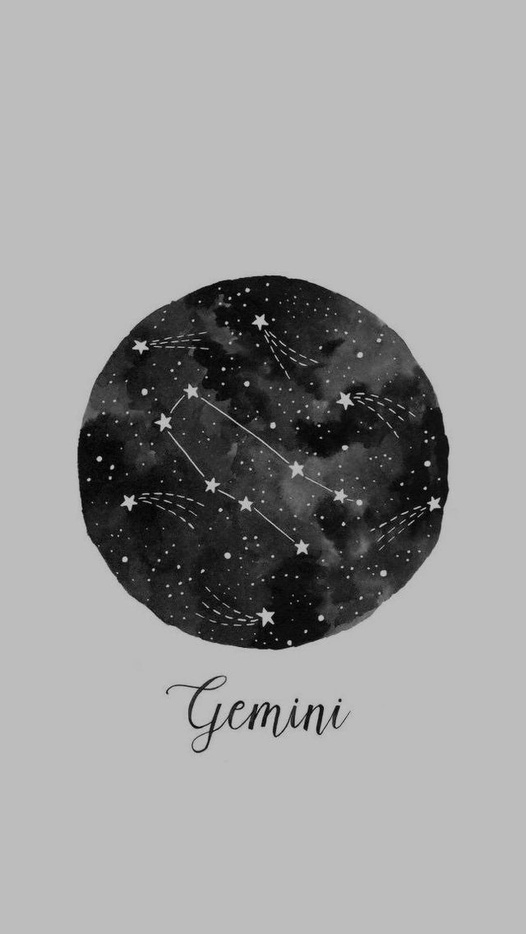 Gemini Zodiac Minimalist Art Background