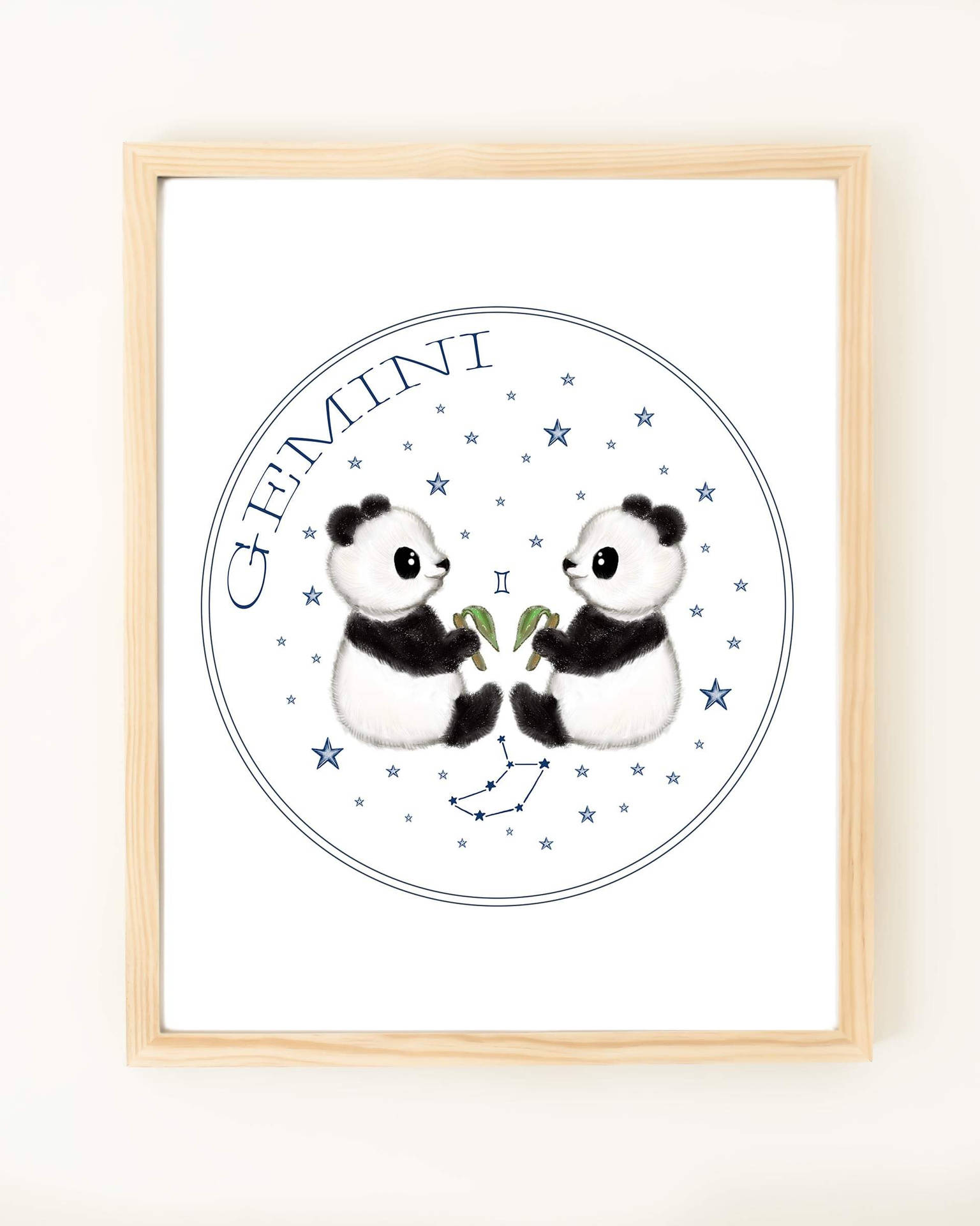 Gemini Zodiac Panda Twins Background