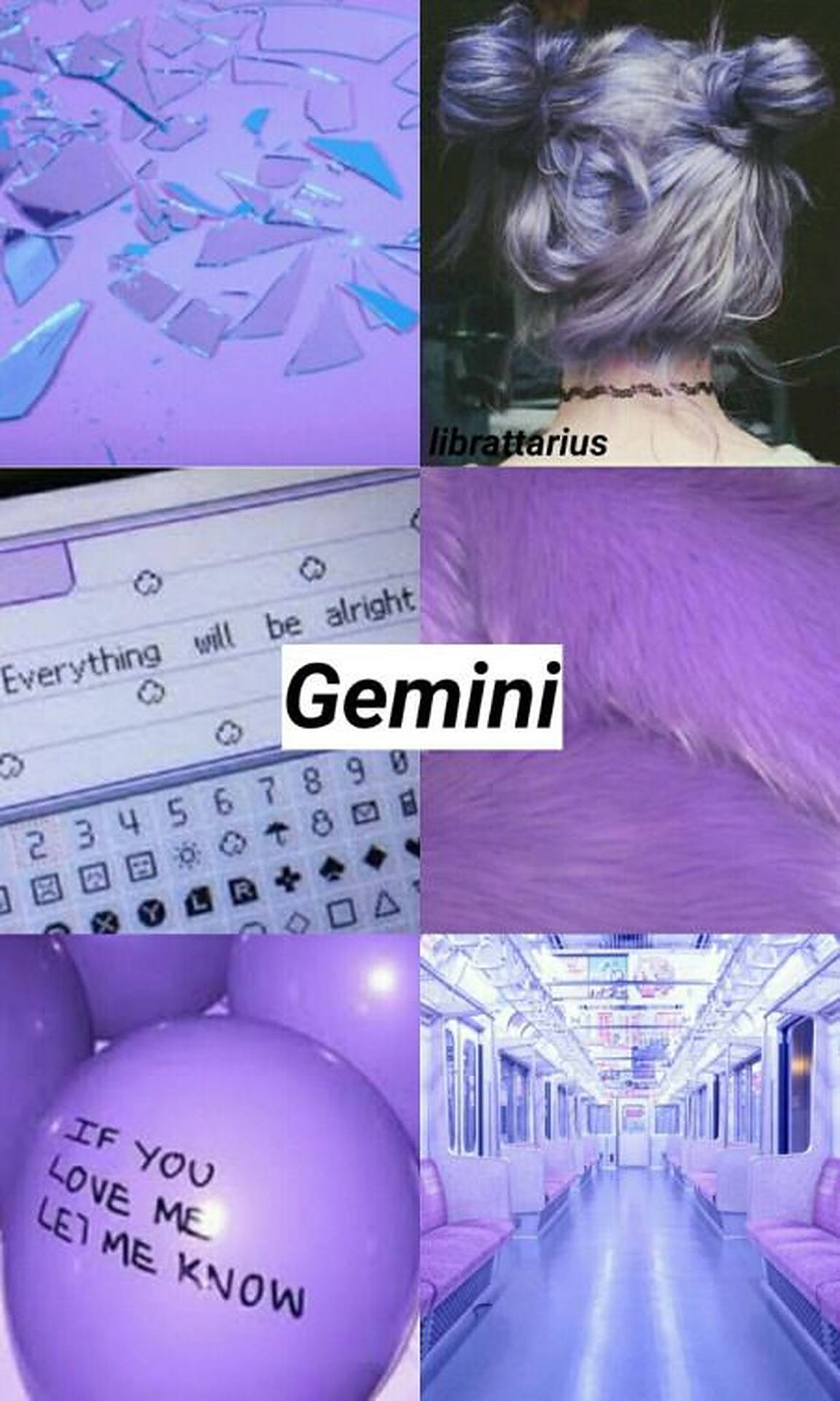 Gemini Zodiac Purple Collage