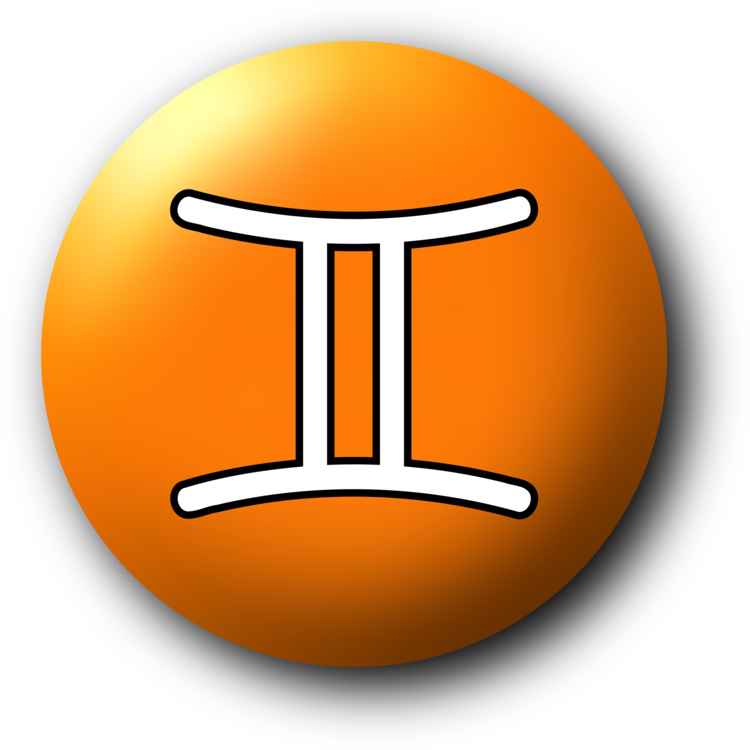 Gemini Zodiac Symbol Button PNG