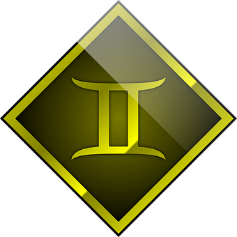 Gemini Zodiac Symbol Golden Icon PNG