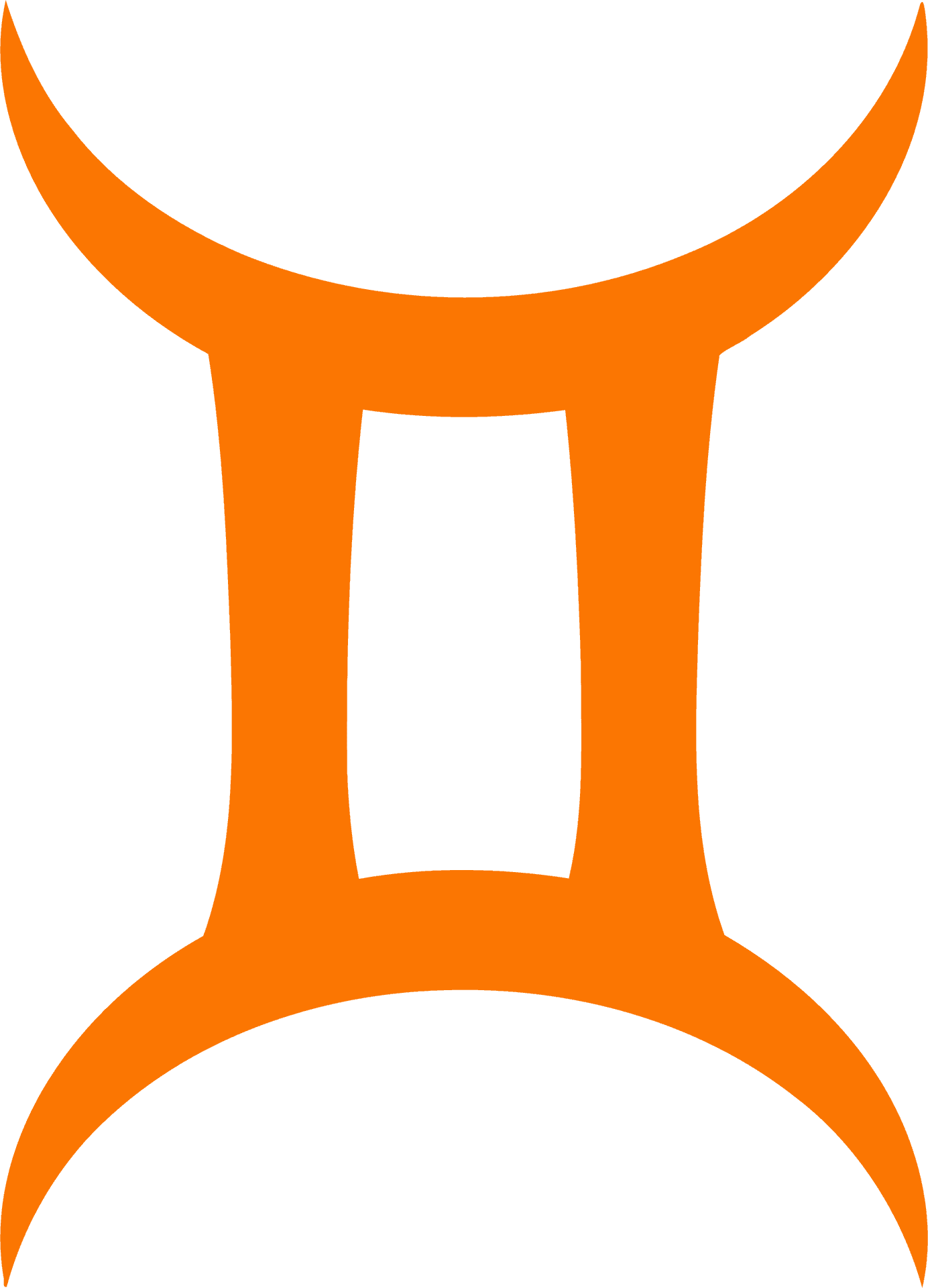 Gemini Zodiac Symbol Orange PNG