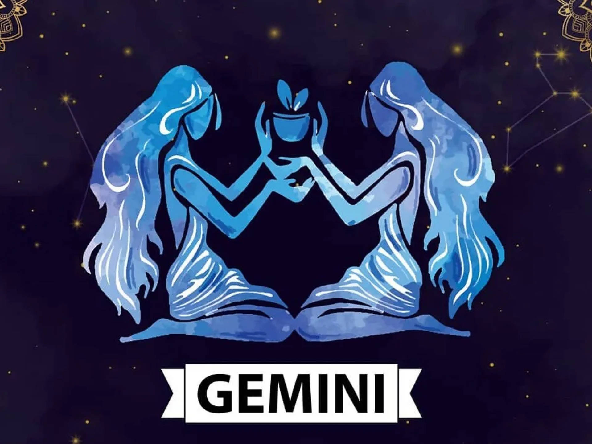 Gemini Zodiac Symbol Twins Background