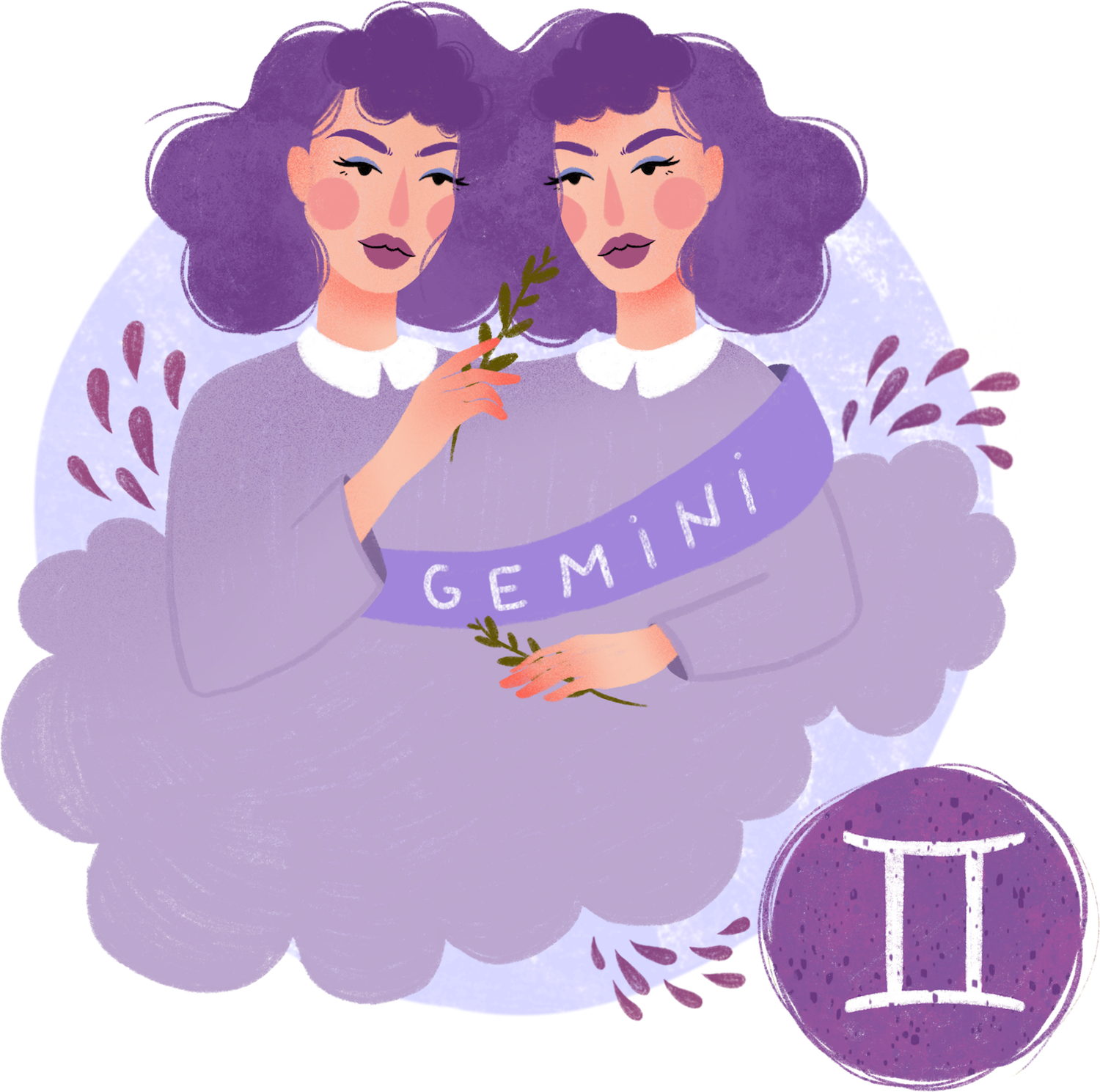 Gemini Zodiac Twins Illustration PNG