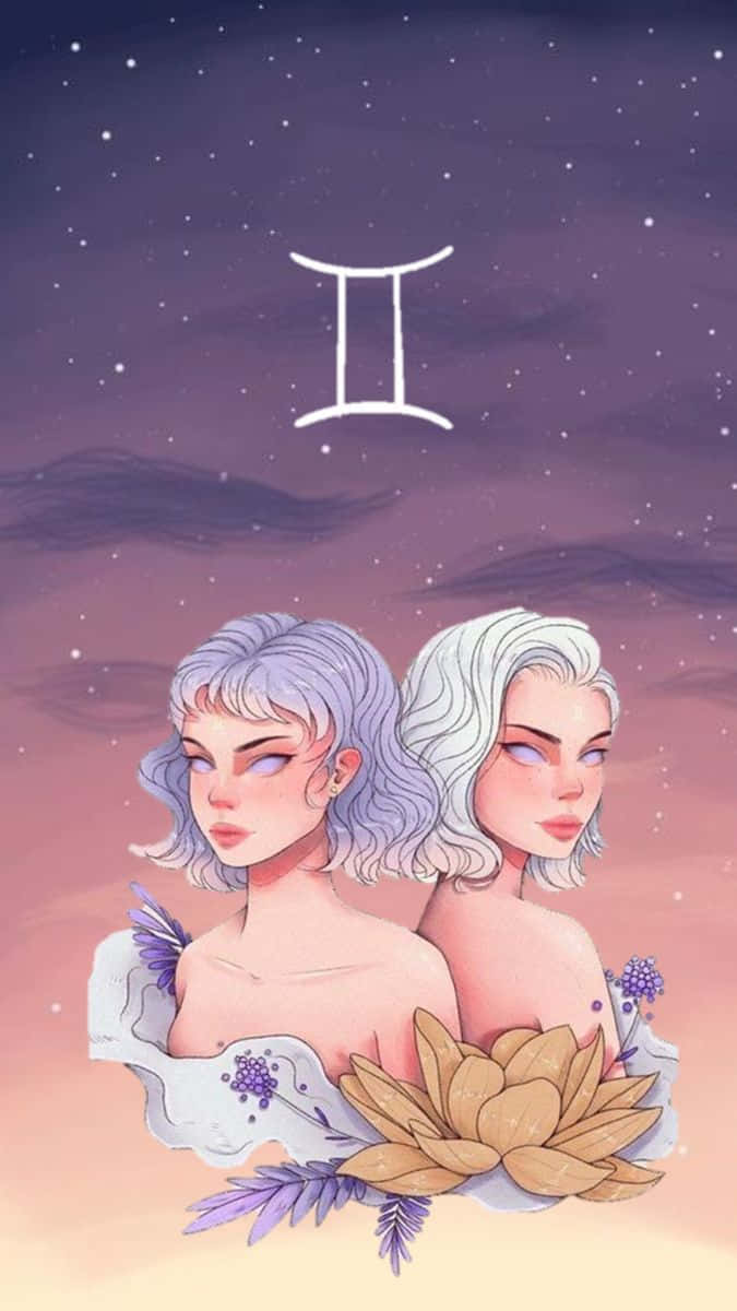 Gemini Zodiac Twins Illustration Wallpaper