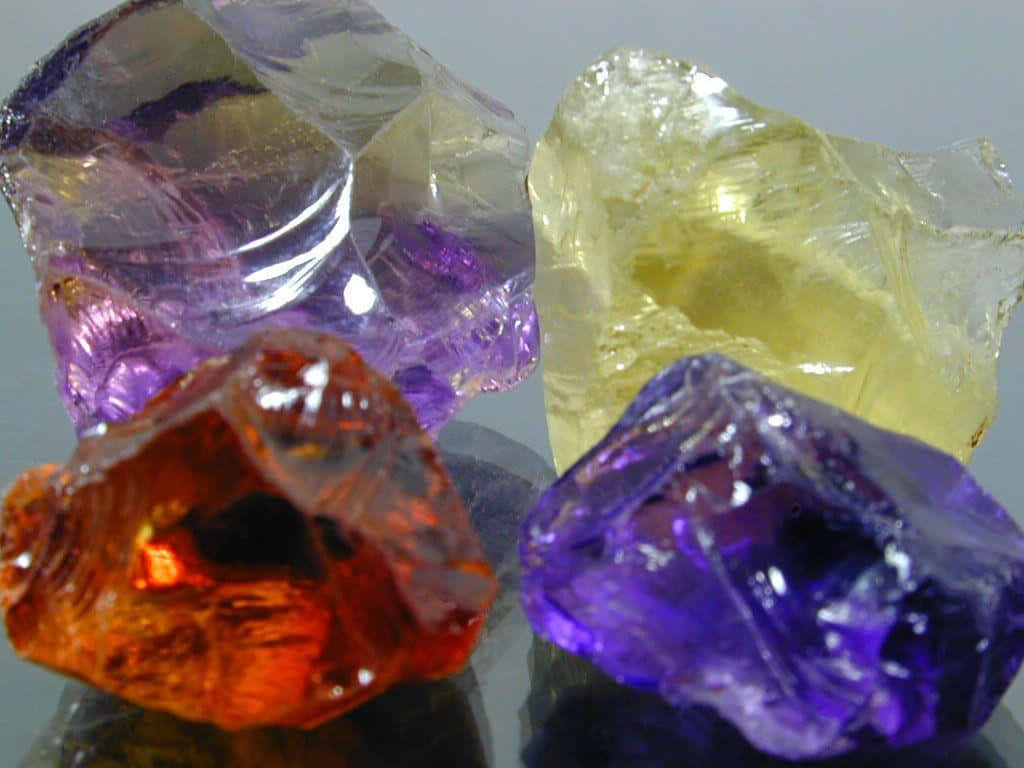 Caption: Assorted Radiant Gemstones