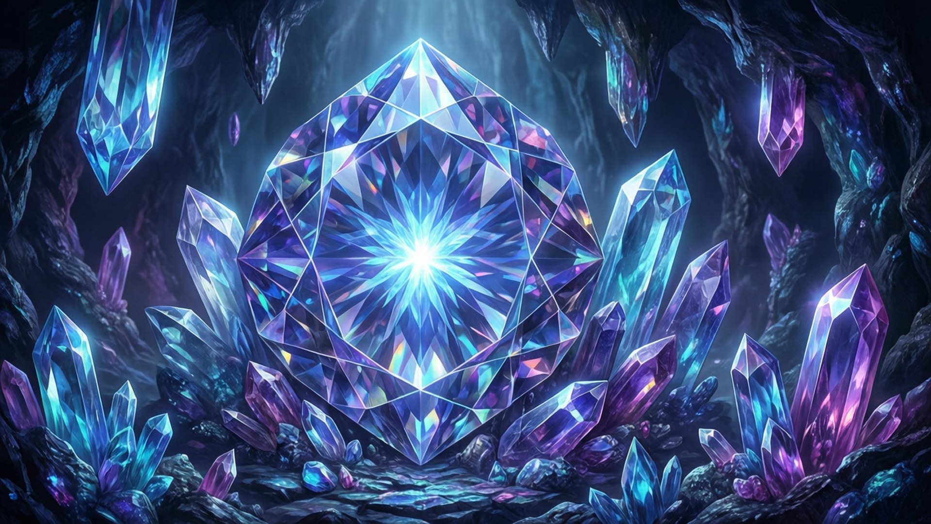 Fundo Caverna de Gemas Papéis de Parede