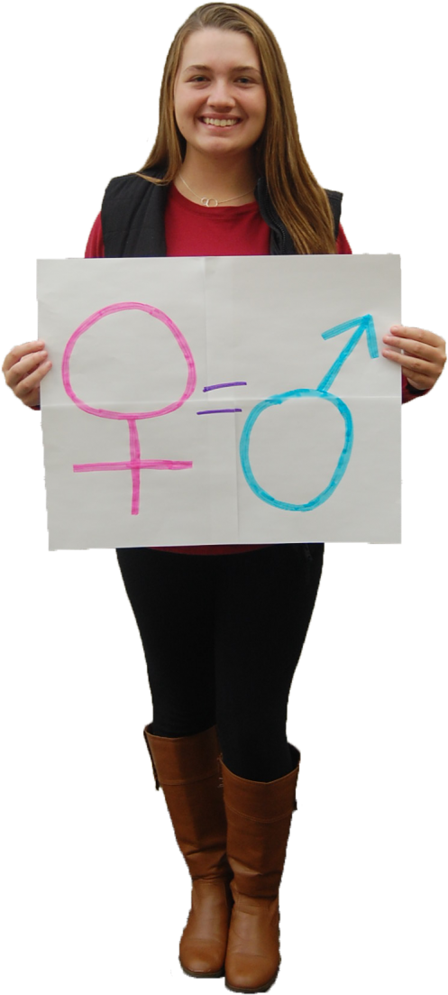 Gender Equality Sign Heldby Woman PNG