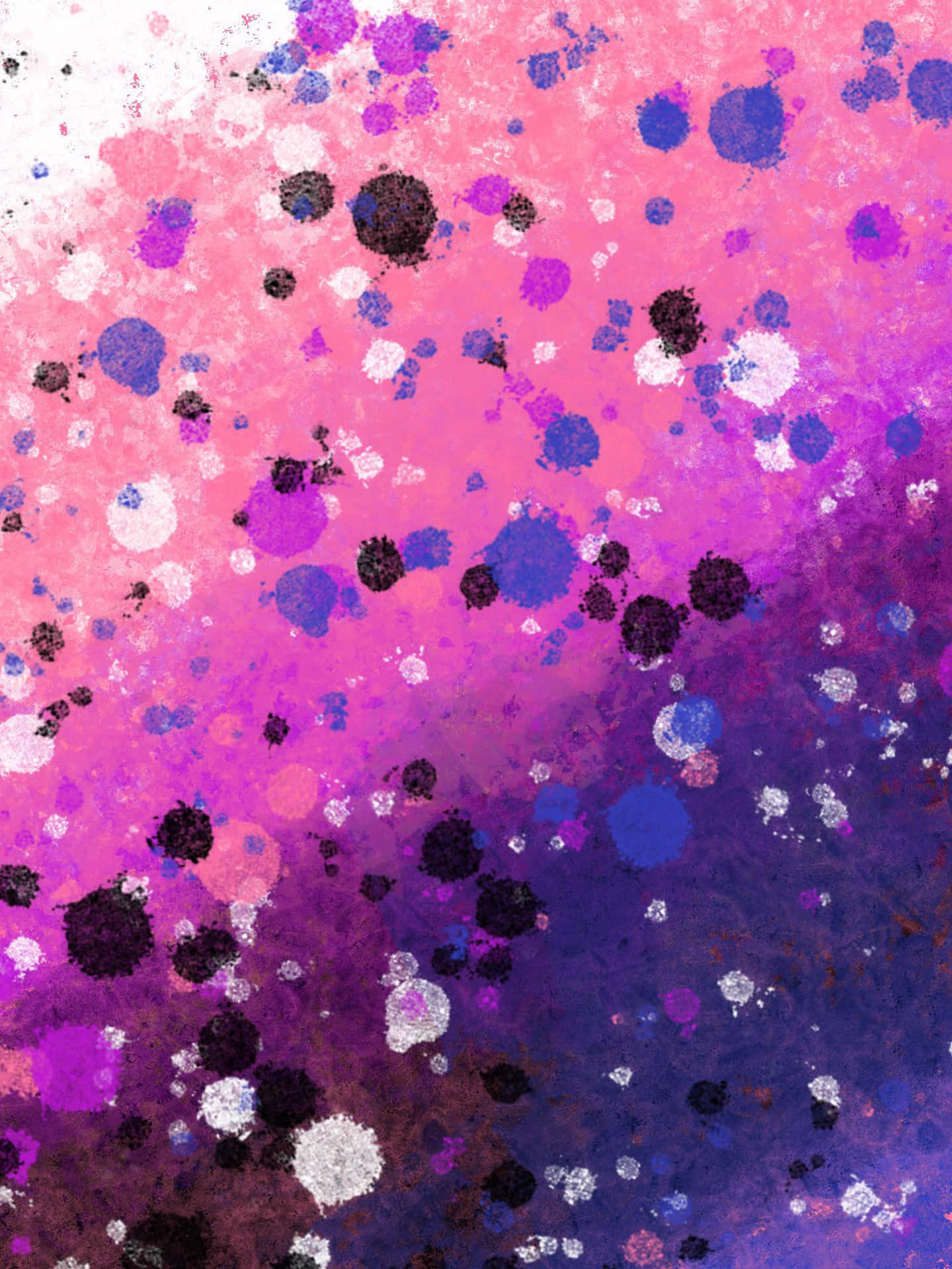 A Purple And Pink Abstract Painting With A Lot Of Dots Wallpaper