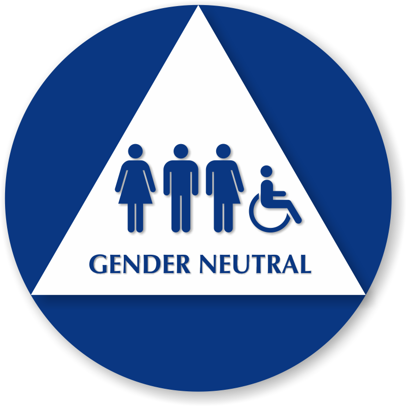 Gender Neutral Bathroom Sign PNG