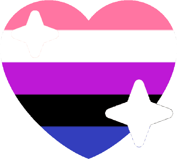 Genderfluid Pride Heartwith Sparkles PNG