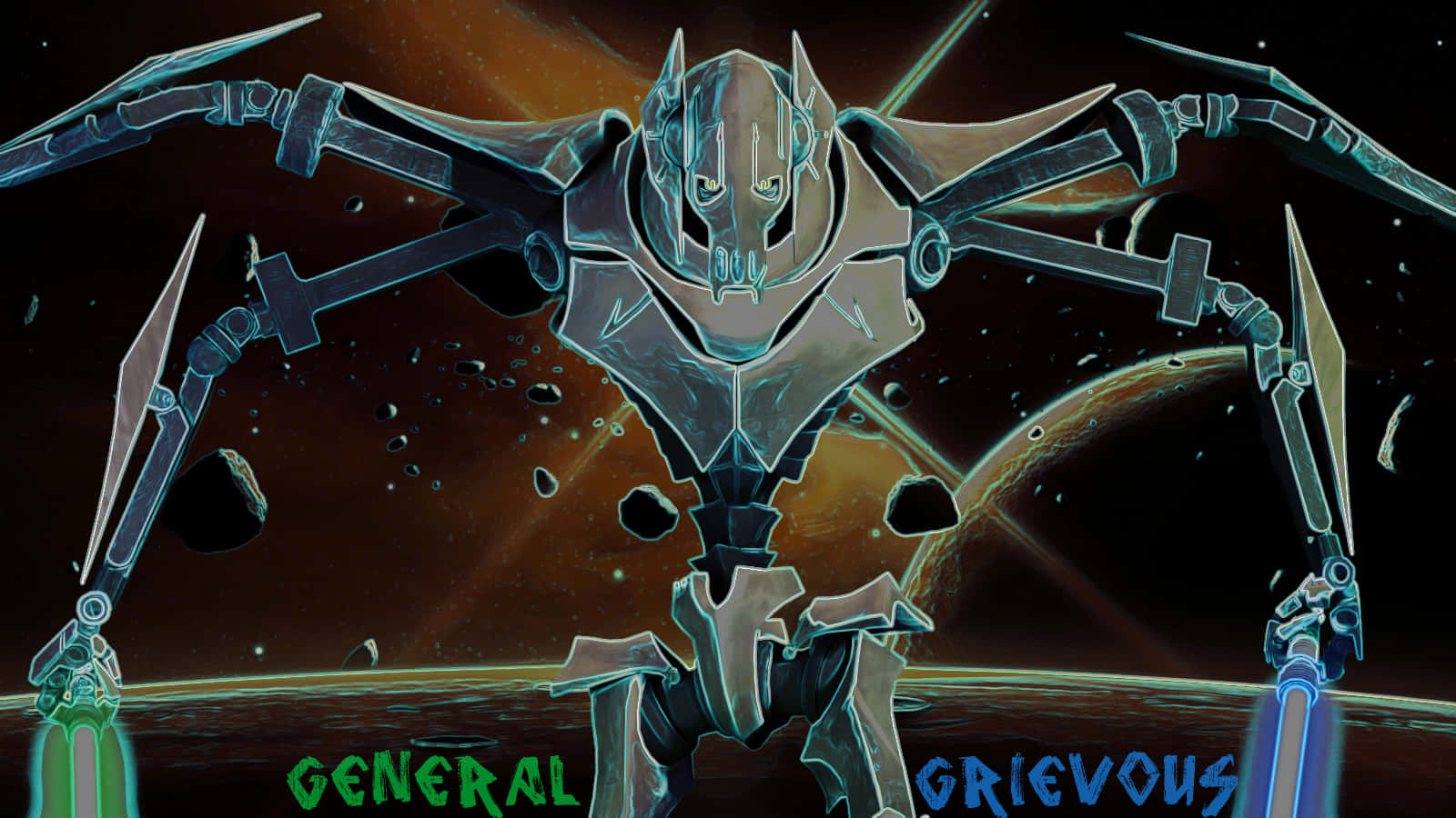 General Grievous Stands Ready to Lead the Army of the Separatists Wallpaper