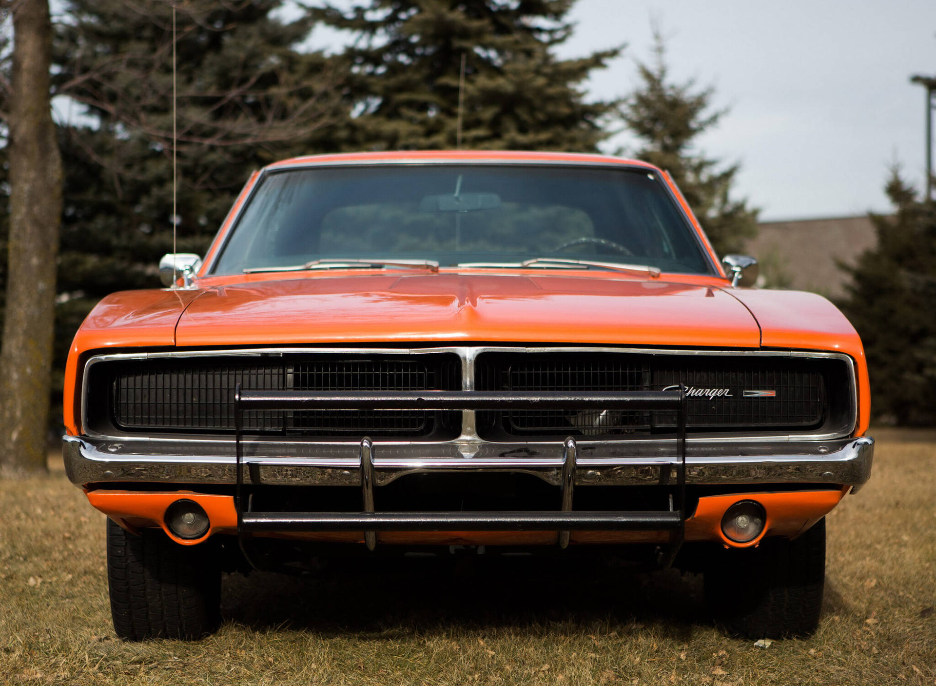 Front View Of The General Lee Car Wallpaper
