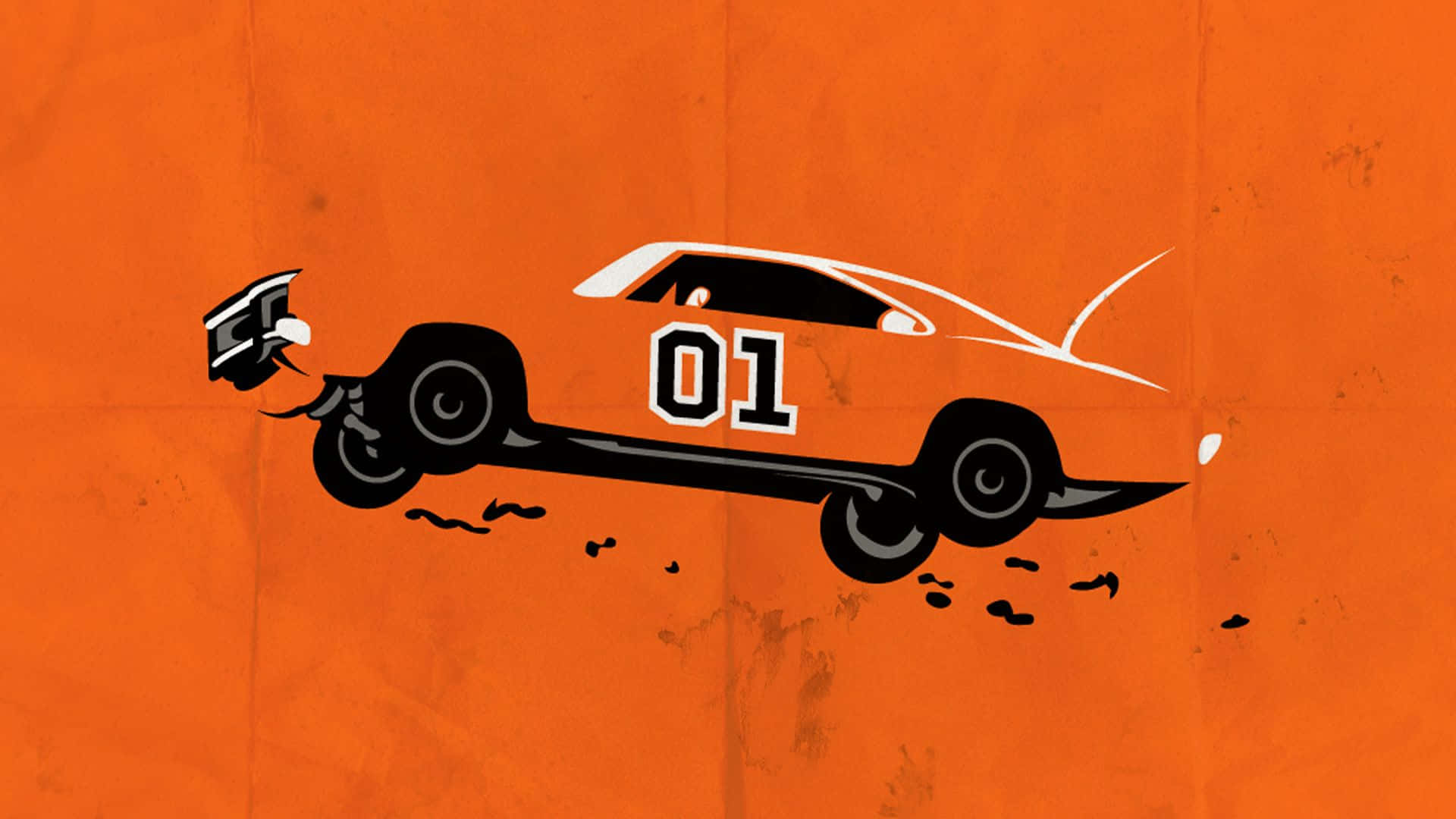 General Lee Car Orange Background Art Wallpaper