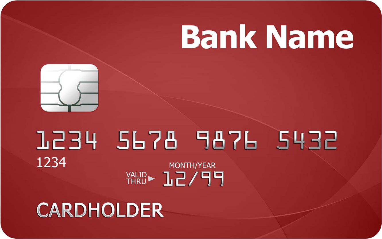 Generic Red Bank Card Template PNG