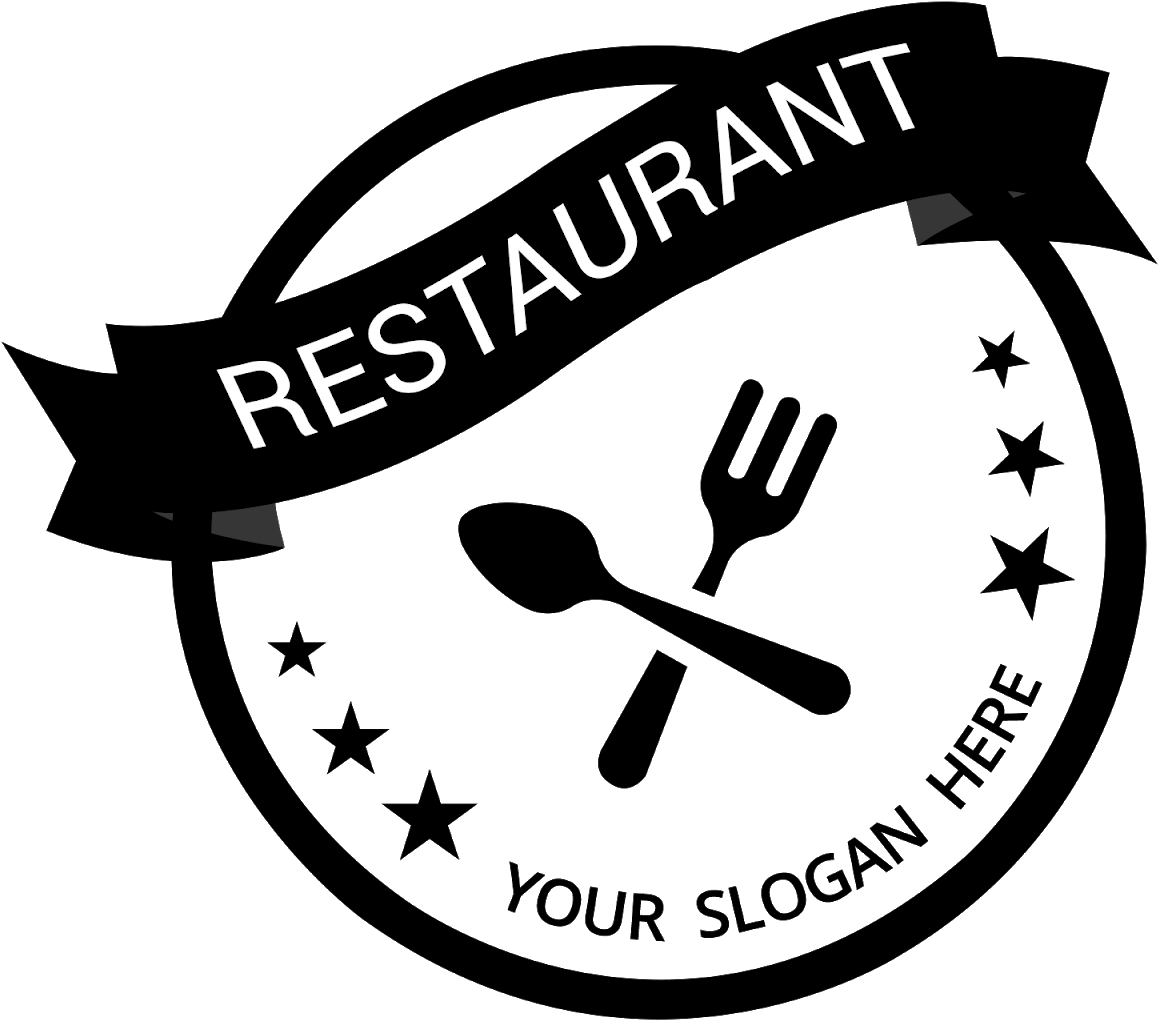 Generic Restaurant Logowith Slogan Banner PNG