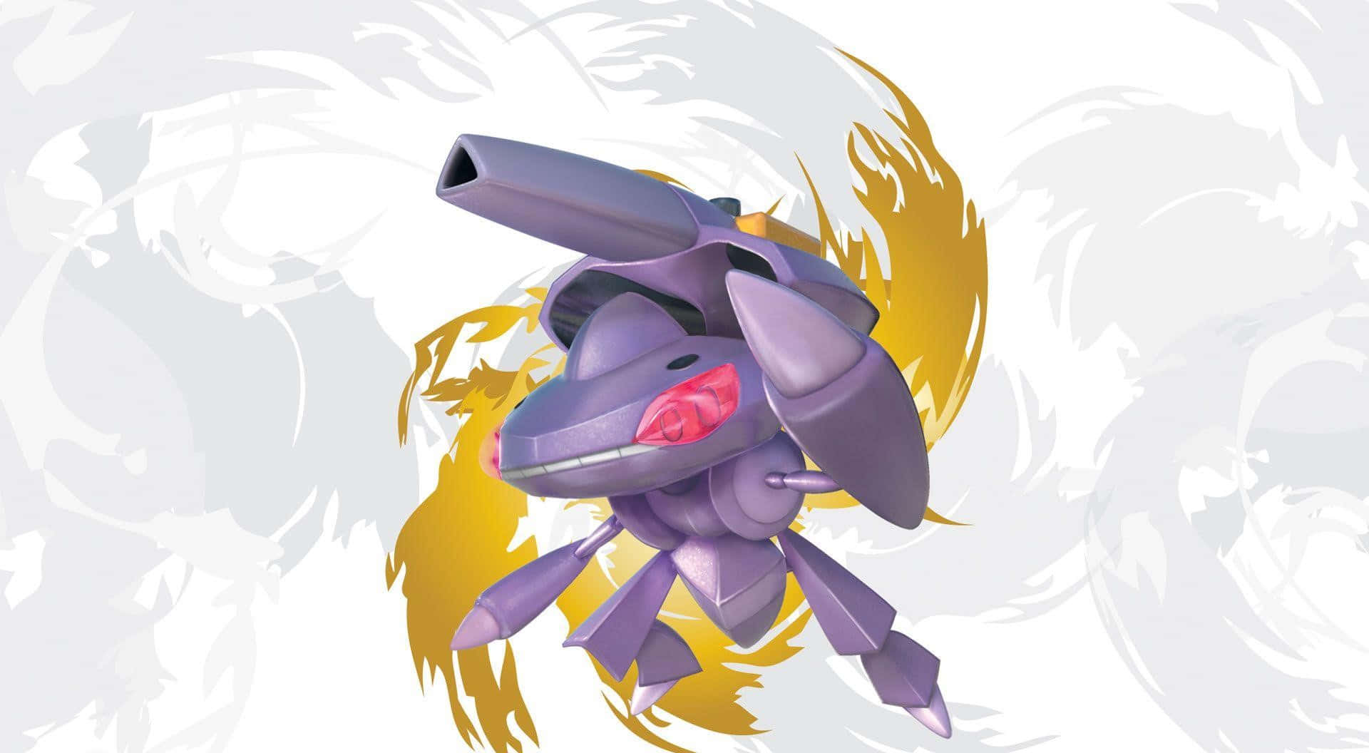 Genesect Pokemon On White Abstract Background Wallpaper