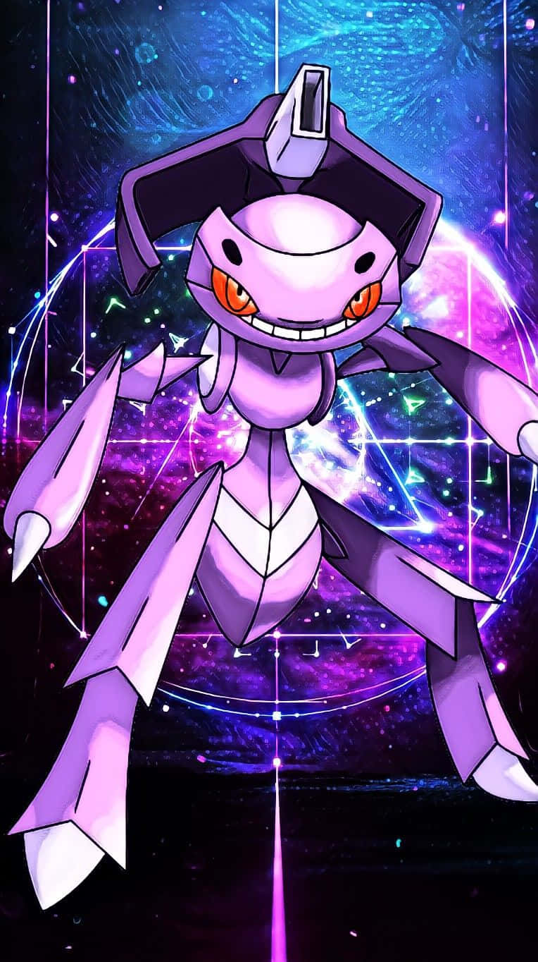 Genesect Pokemon With Abstract Purple Background Wallpaper
