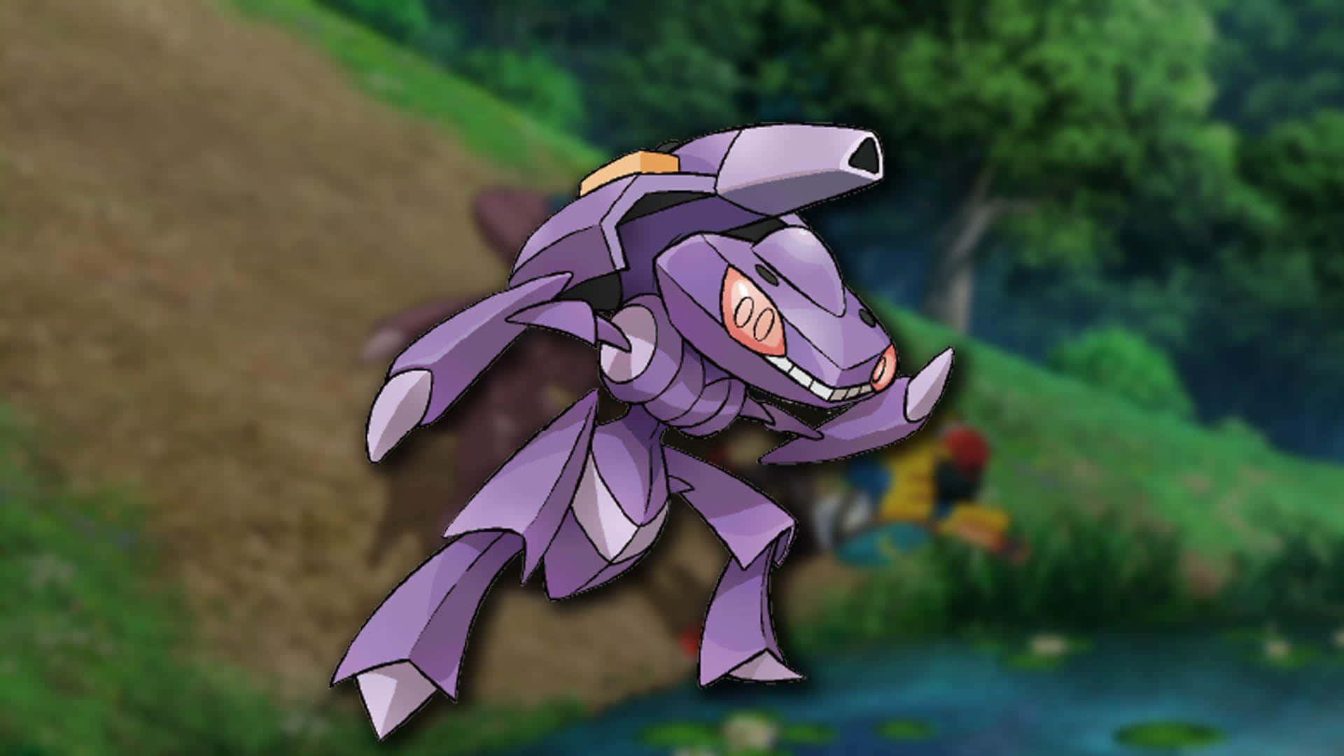 Genesect Pokemon With Nature Background Wallpaper