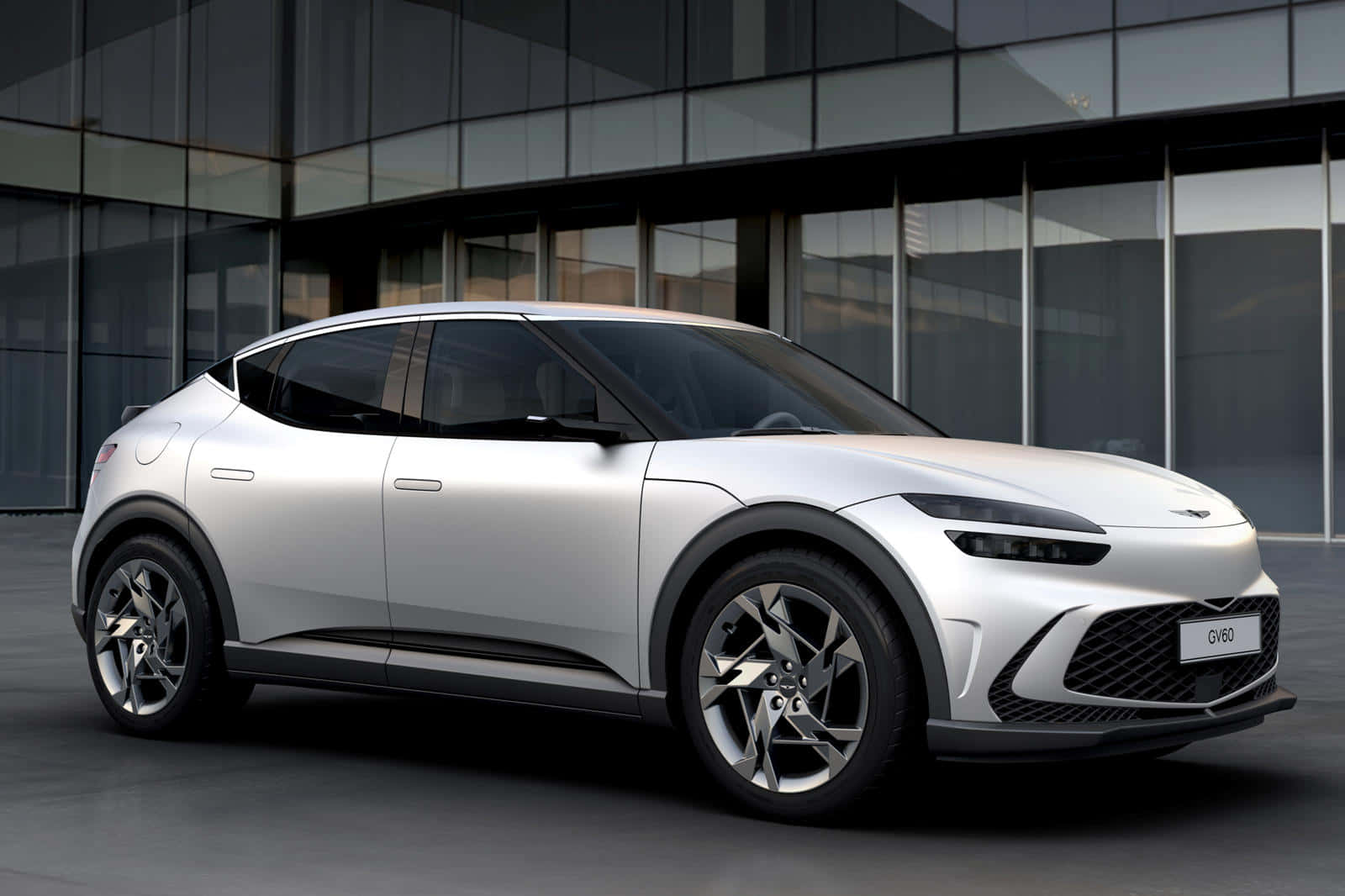 Suv Listrik Genesis Gv60 Yang Stylish Di Jalan Wallpaper