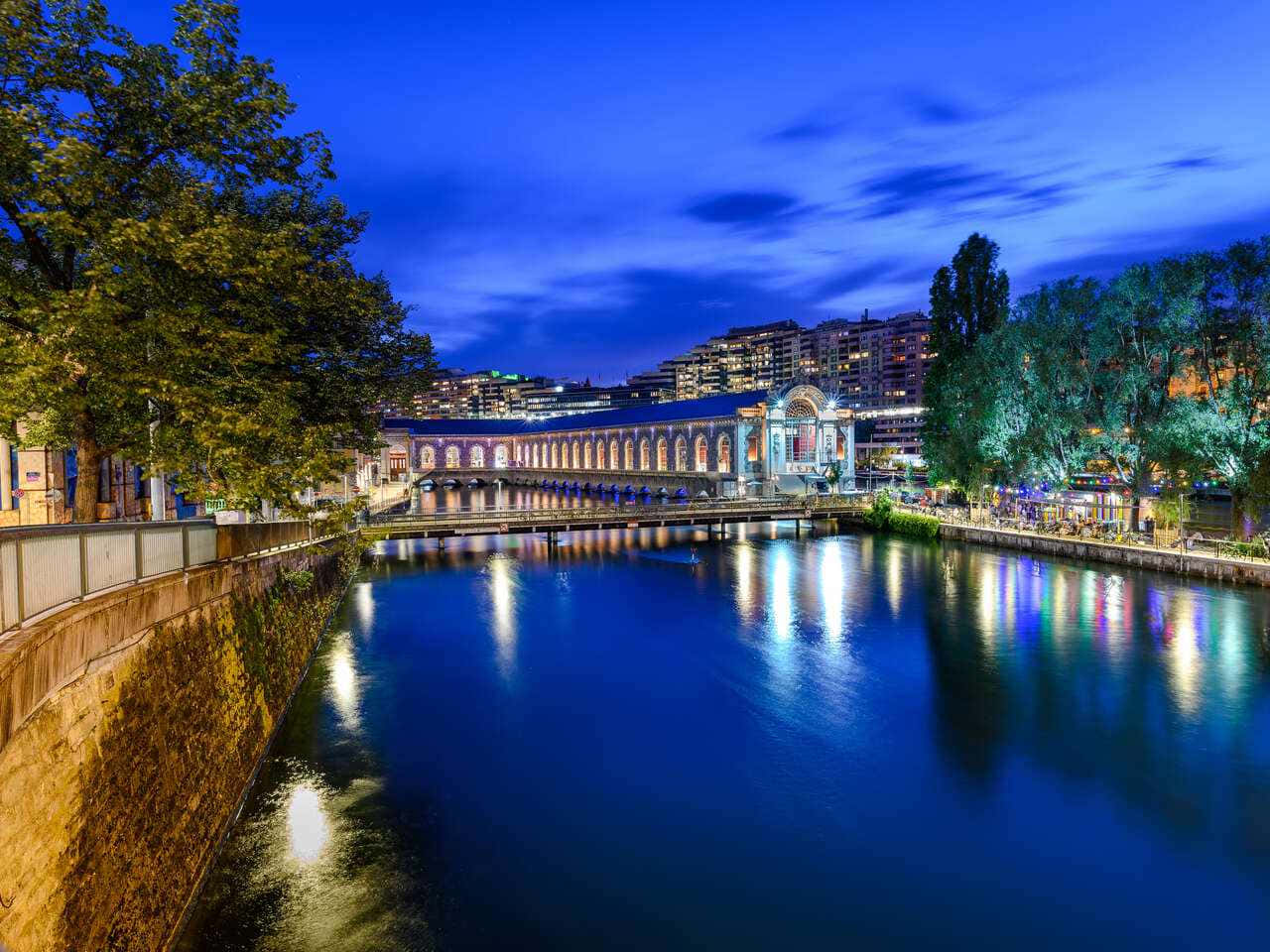 Geneva Riverfront Twilight Wallpaper