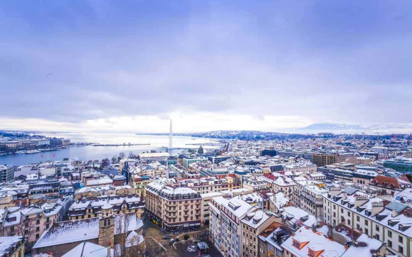 Geneva Winter Luchtfoto Achtergrond