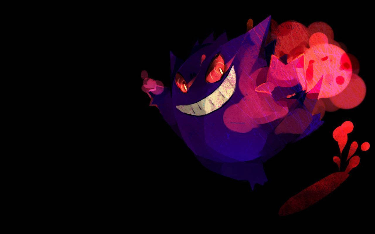 Charm the crowd with a Gengar in a cloud of pink smoke! Wallpaper